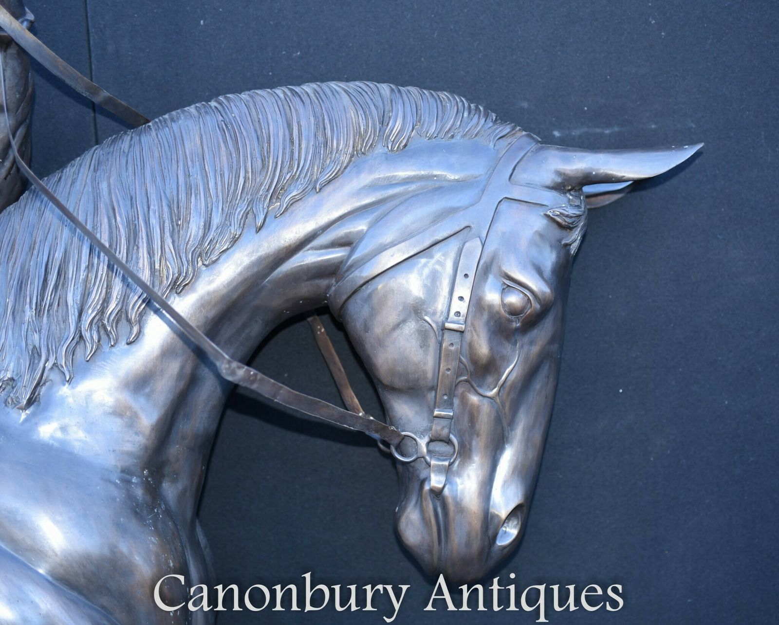 Lifesize French Bronze Horse And Jockey Statue By Bonheur photo for sale