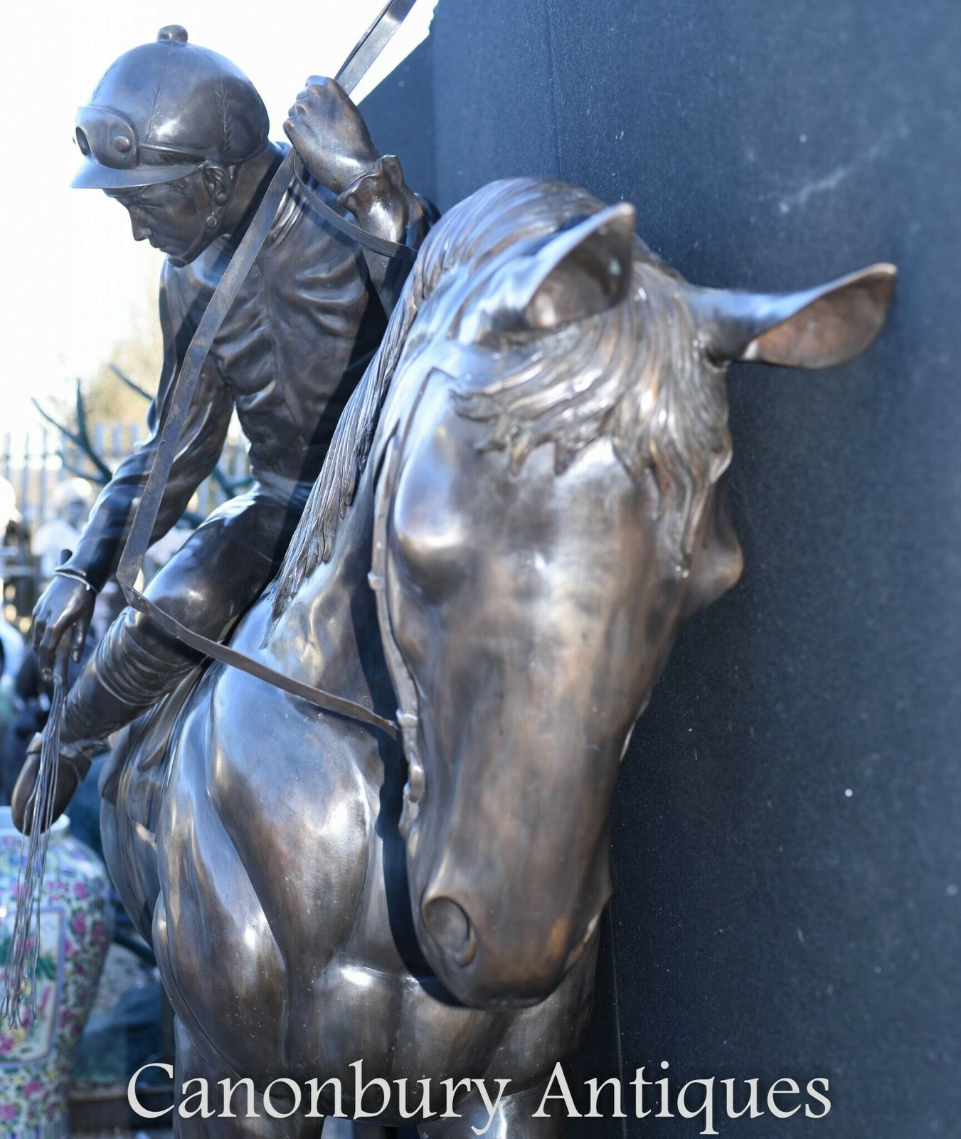 14500.0 Lifesize French Bronze Horse And Jockey Statue By Bonheur photo