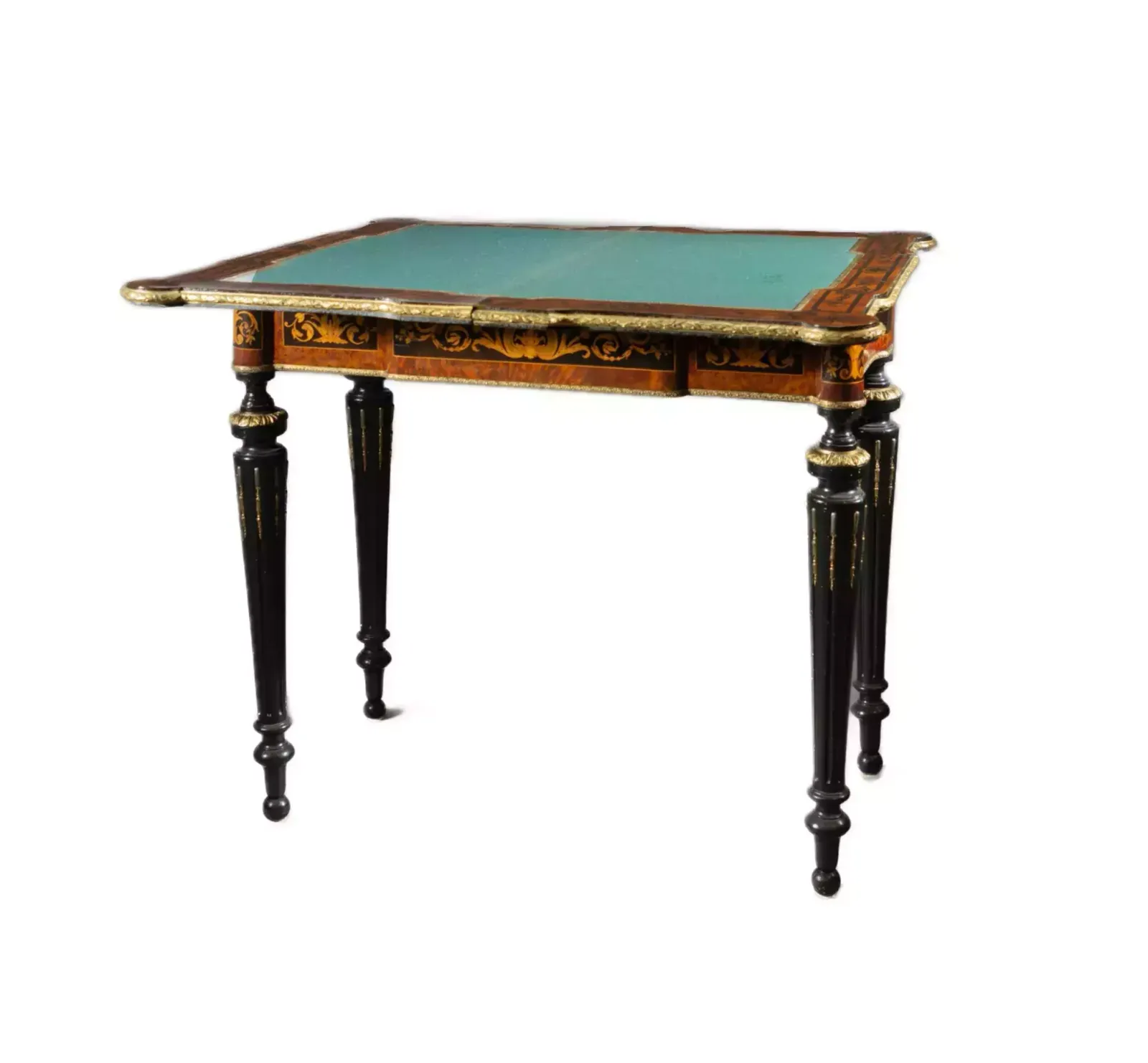 Gaming Table Decorated With A Pattern Using Marquetry Technique. France. Late 19th Century photo furniture