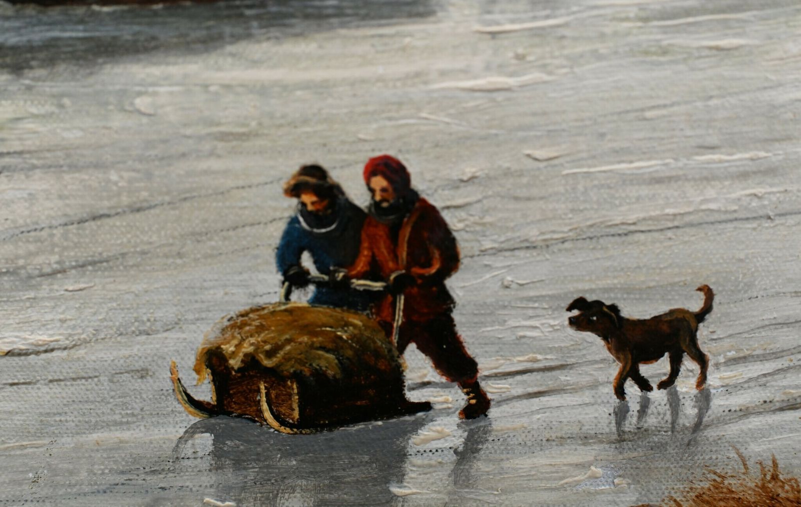 Flemish Oil Painting Winter Snow Landscape Gilt photo buy