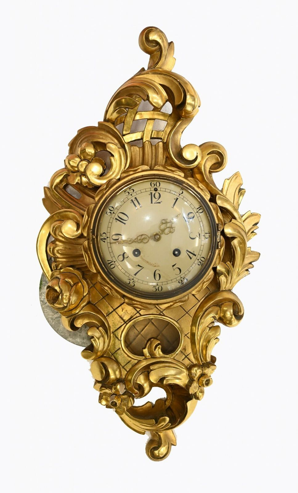 Scandanavian Wall Clock Antique Carved Rococo Giltwood Clocks photo Home Decor
