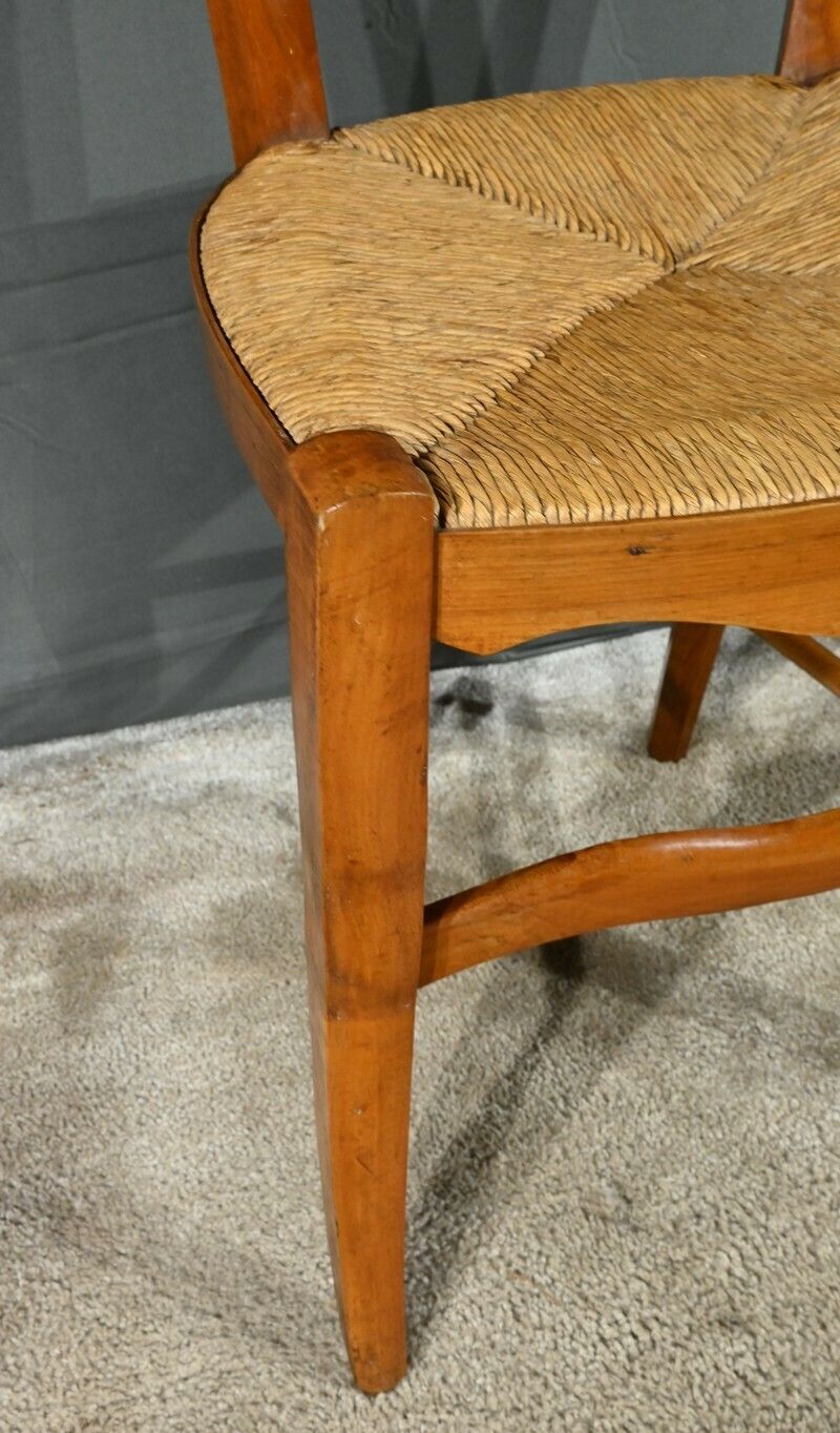 photo vinterior Suite Of 5 Cherry Country Chairs, Louis Philippe Style – Late 19th Century