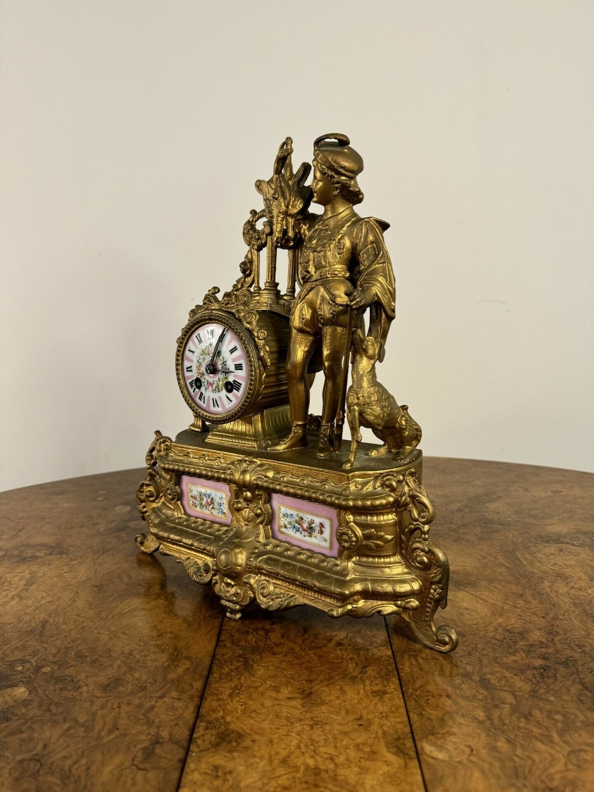 Stunning Quality Victorian French 19th Century Gilt Metal And Porcelain Mantle Clock photo Home Decor
