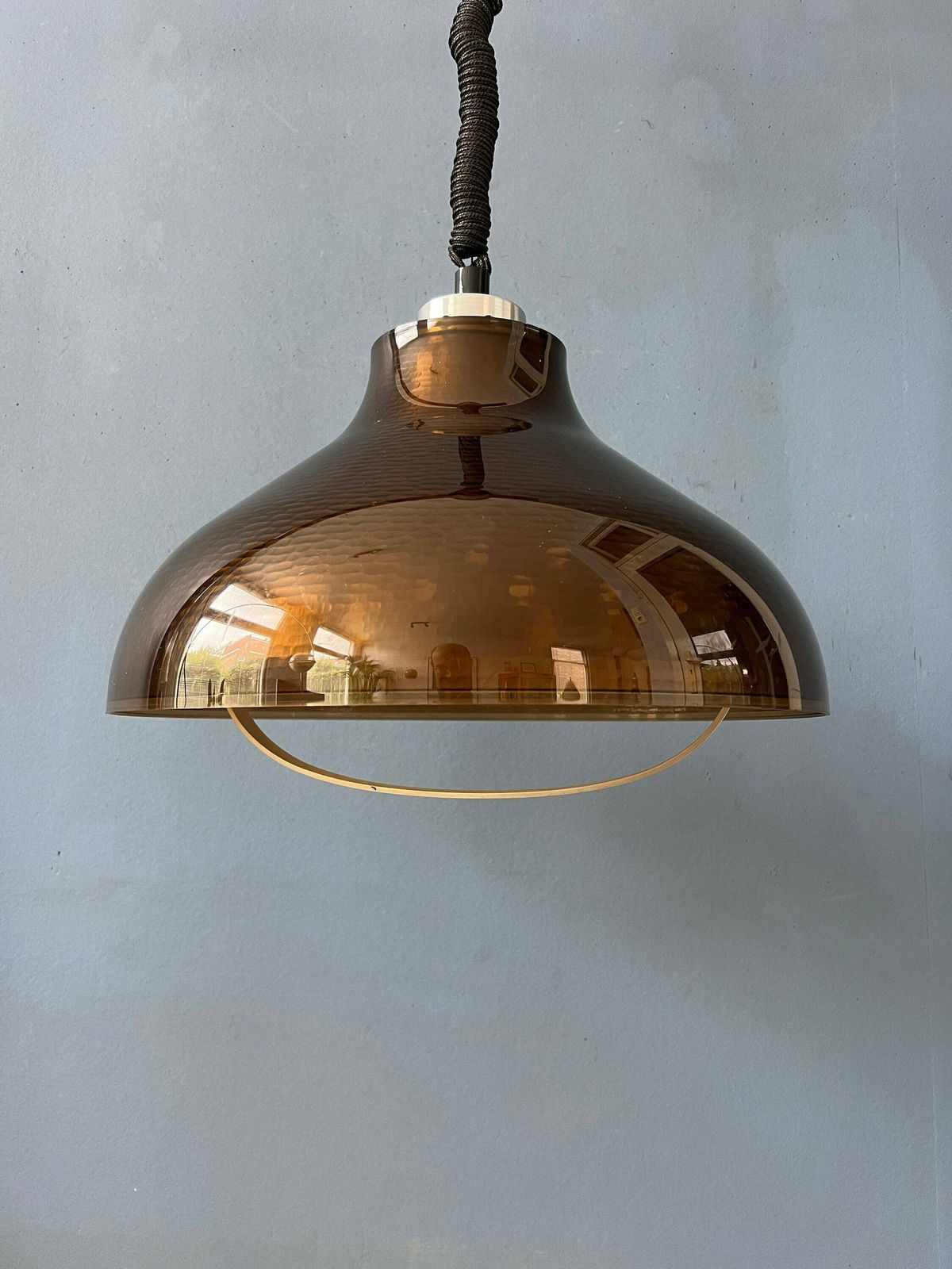 Acrylic Glass Mid Century Space Age Ufo Pendant Lamp photo vintage