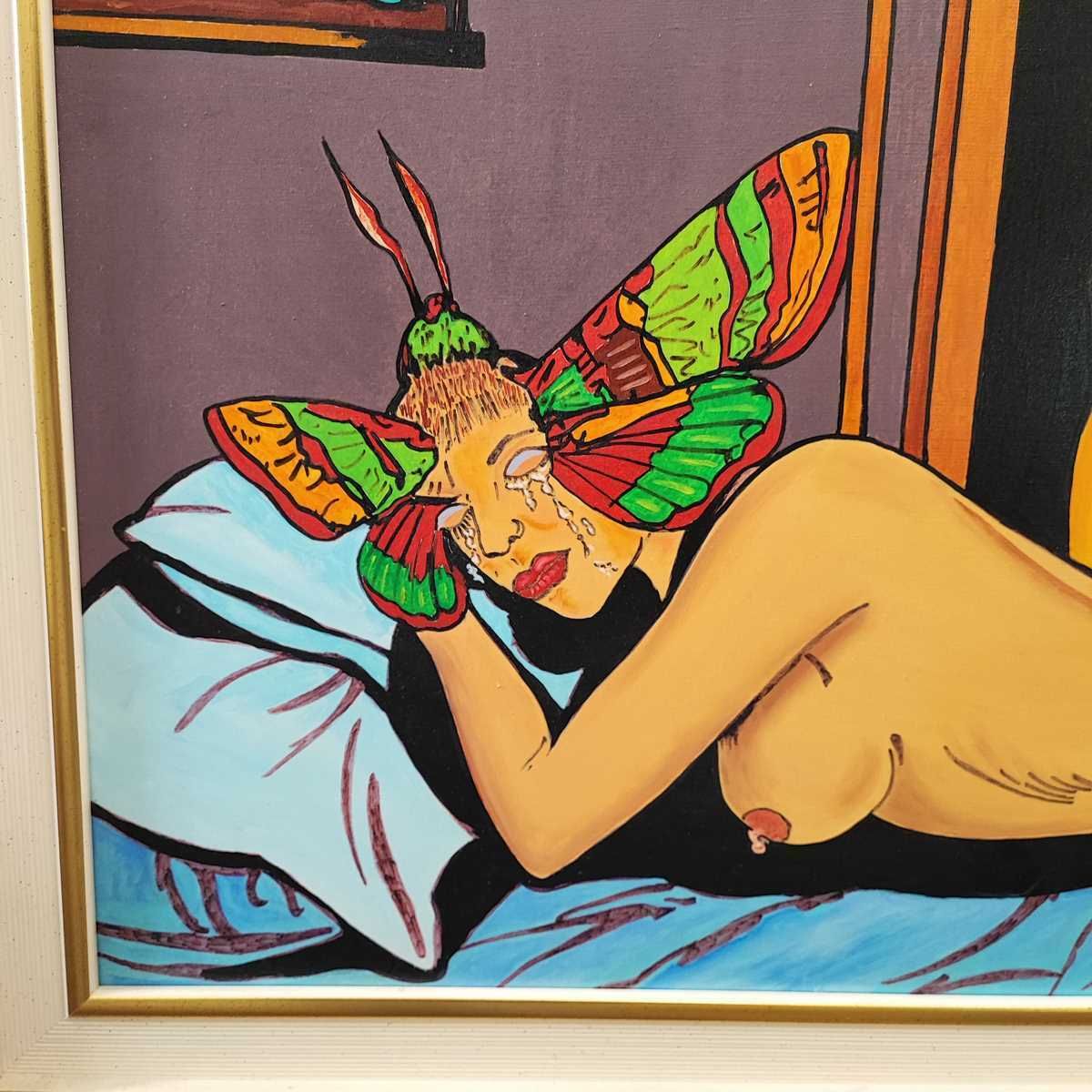 Acrylic Painting On Canvas Max Hamlet, The Heartbroken Lover Year 1991 photo for sale