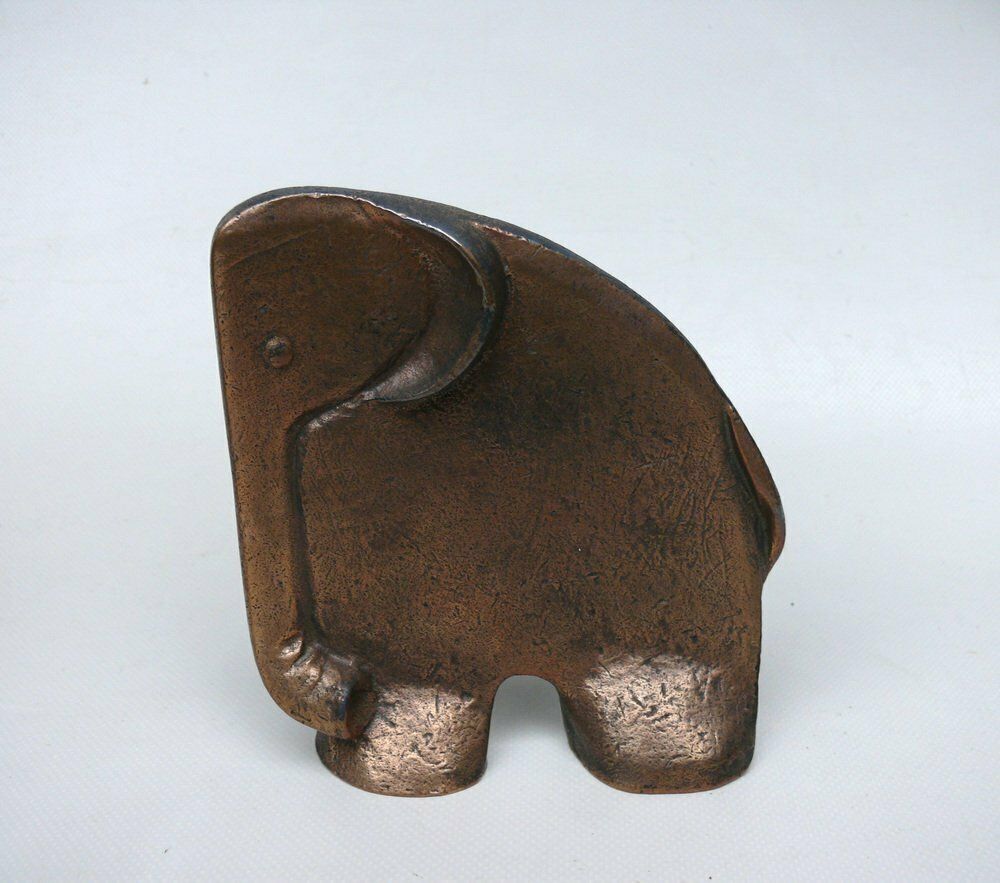 Art Elephants Book Supports In Bronze From Kunsthaus Kopp, 1960s, Set Of 2 photo