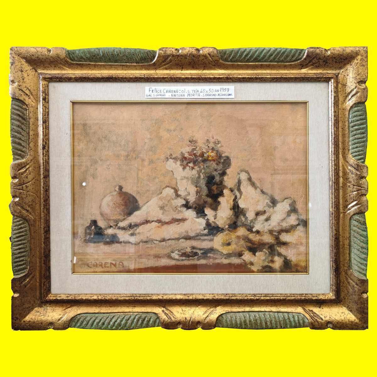 Oil Painting On Canvas By Felice Carena, 1959