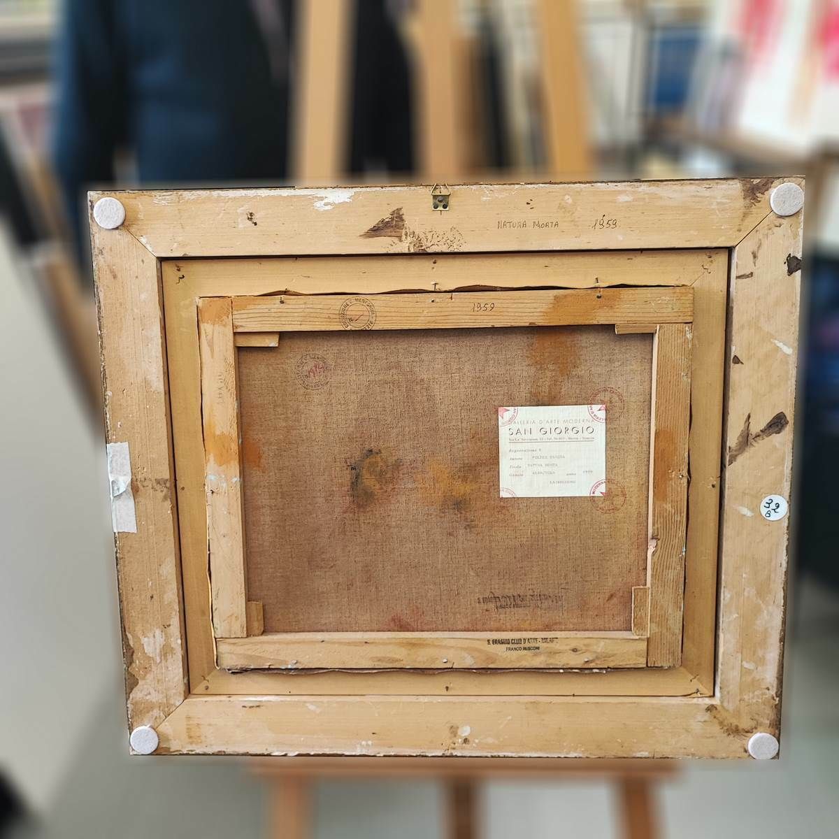 photo vintage Oil Painting On Canvas By Felice Carena, 1959