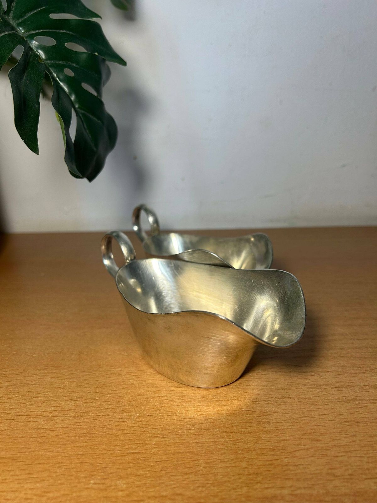 Antique German Sternegg Schaffhausen Gebruder Hepp Exclusiv Silver Plated Creamer Gravy Boat / Set Of 2