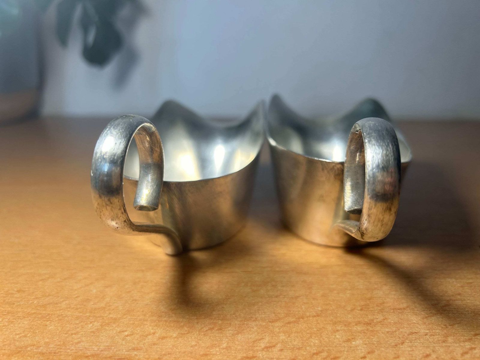 Antique German Sternegg Schaffhausen Gebruder Hepp Exclusiv Silver Plated Creamer Gravy Boat / Set Of 2 photo 87.0