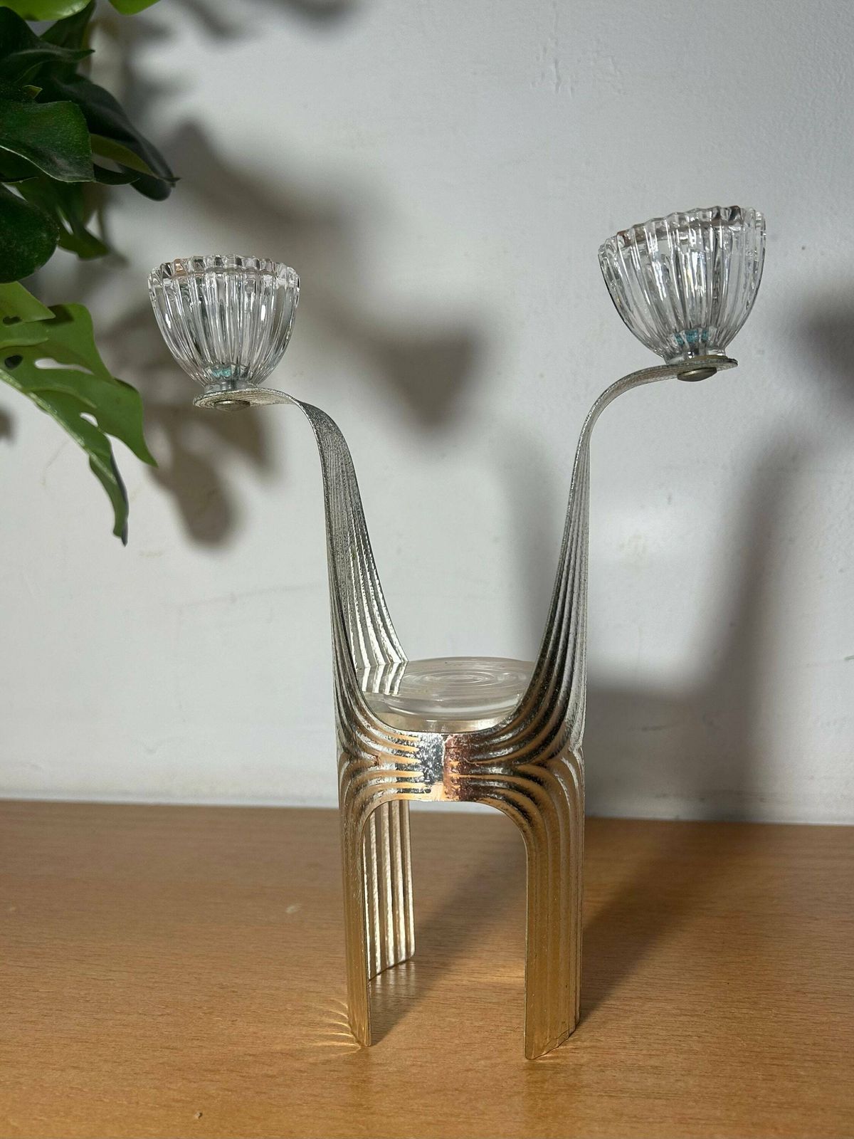 Vintage, #1 Rare, Wmf, Silver Plated, Modernist, Candlestick With 3 Glass Candleholders, Germany, Collectible