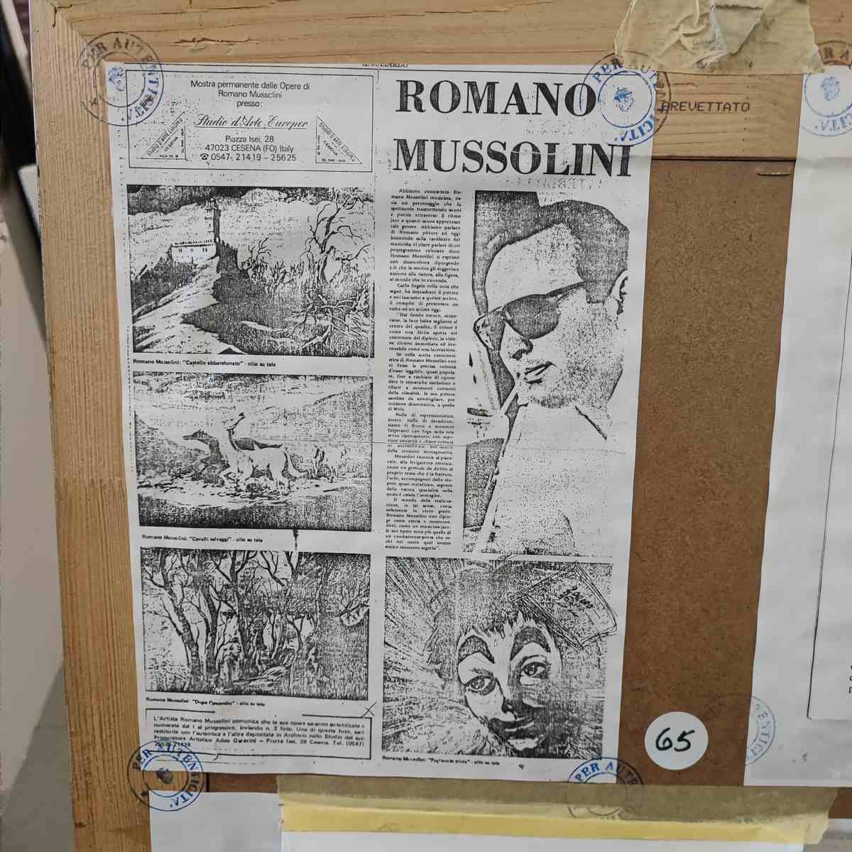 Work Of Roman Mussolini Tempera Farmhouse With Mill photo vintage