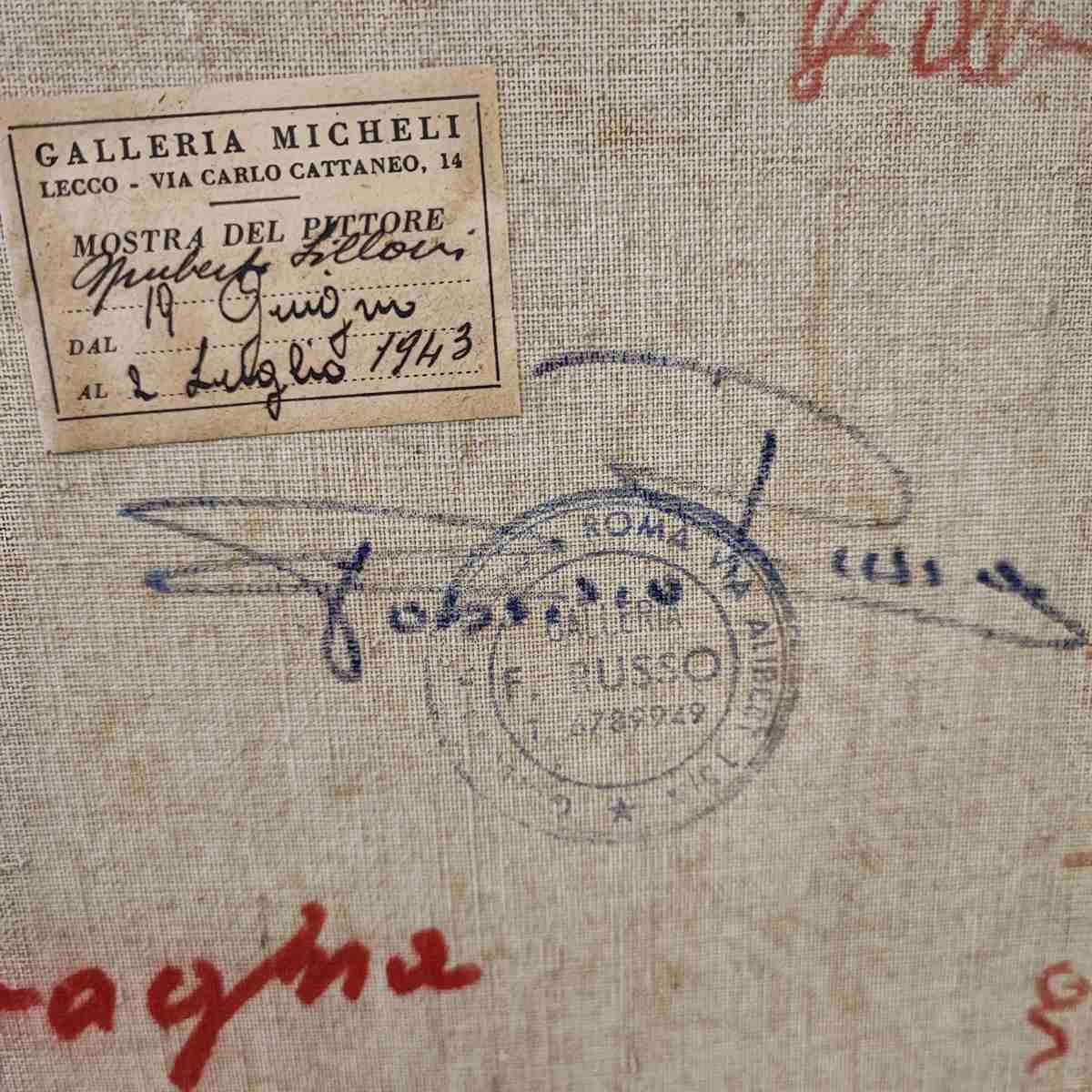 7634.0 Work By Umberto Lilloni Oil On Canvas, Blackboard 1940 photo