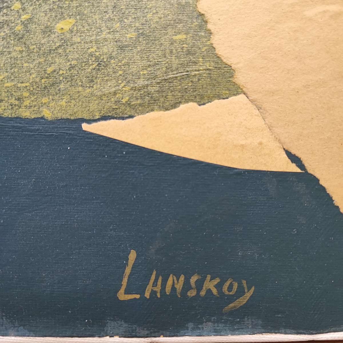 Work By Andre Lanskoy, Gouache And Collage On Canvas Paper photo 6958.0