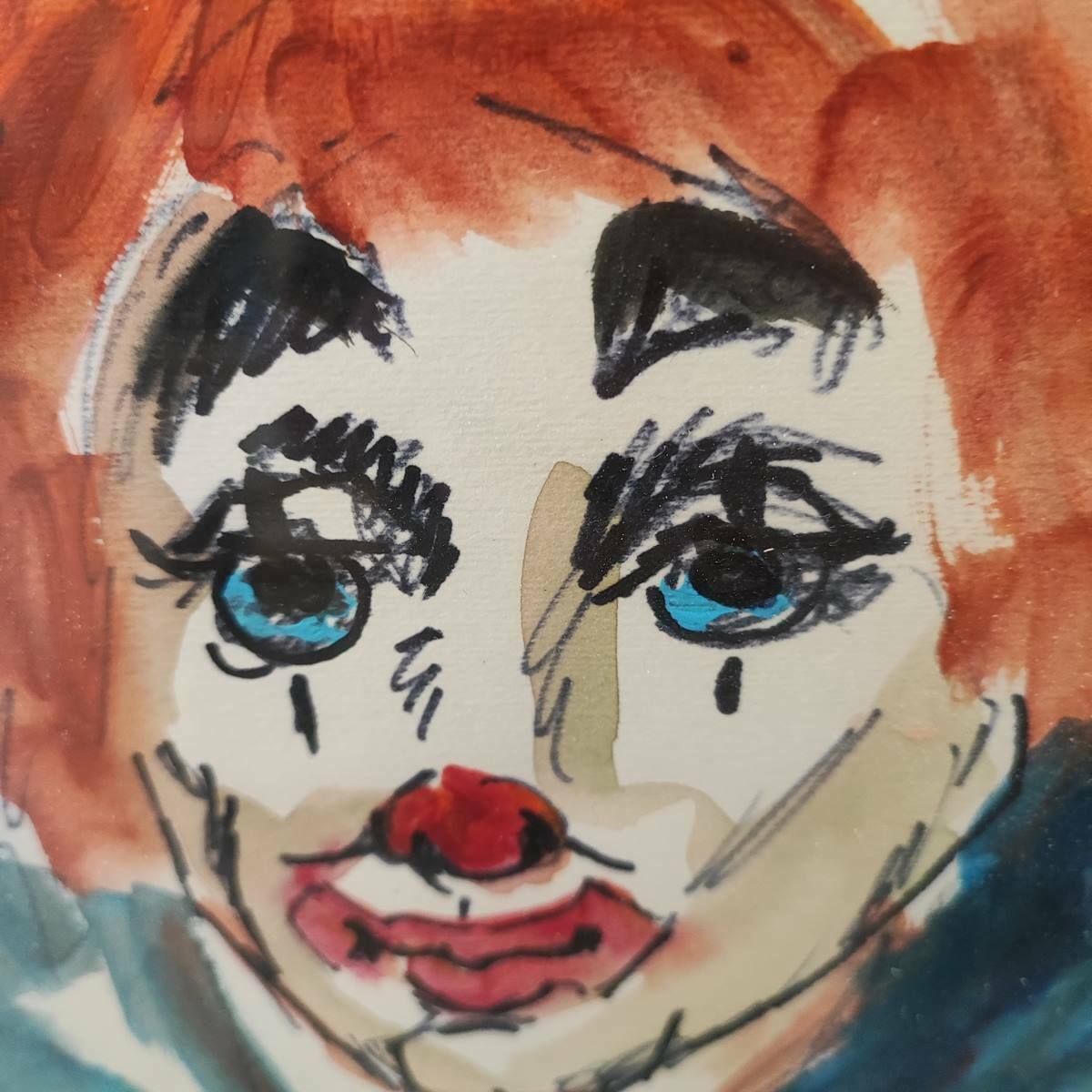 Work By Romano Mussolini Mixed Media, Clown photo Art