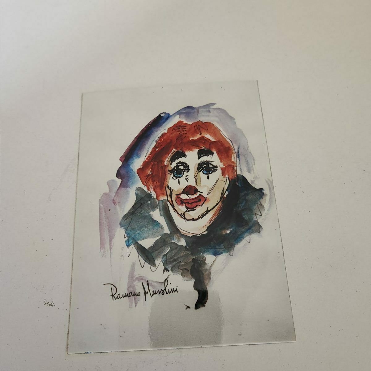 photo for sale Work By Romano Mussolini Mixed Media, Clown