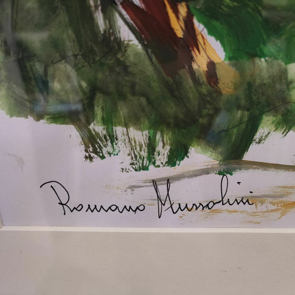 Work By Romano Mussolini Mixed With Tempera And Grass, Homage To Cortina 2003 photo for sale