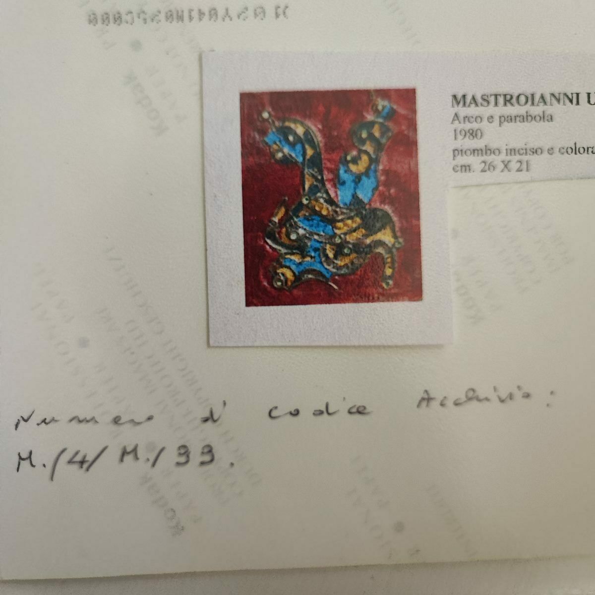 photo furniture Engraved And Colored Lead Painting On Plate By Umberto Mastroianni, Acco E Parabolica, 1980