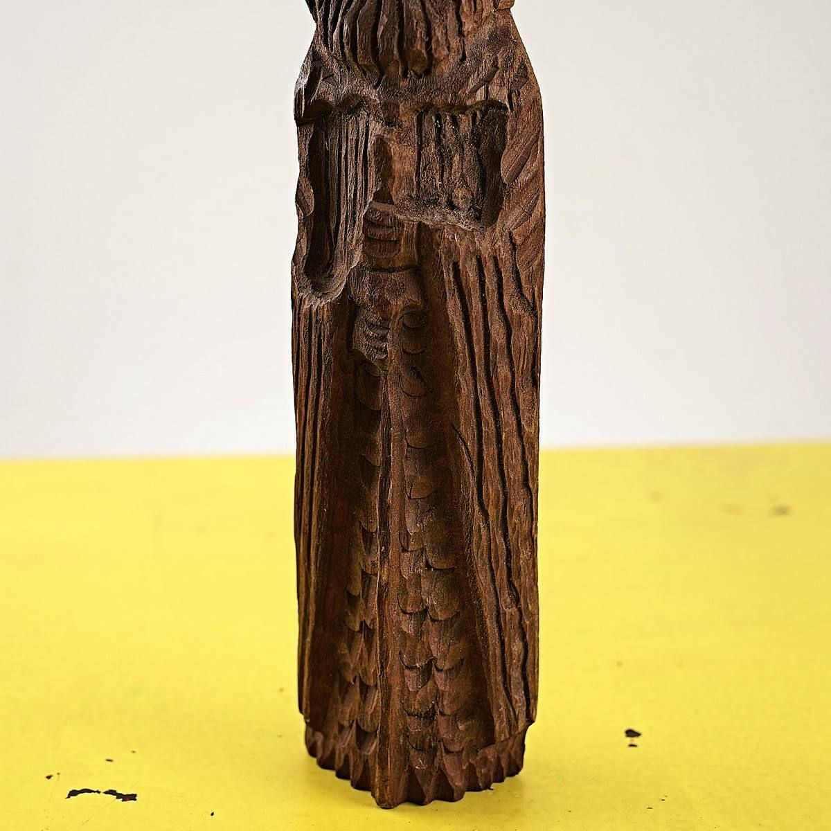 Vintage Wood Carved Sculpture photo for sale