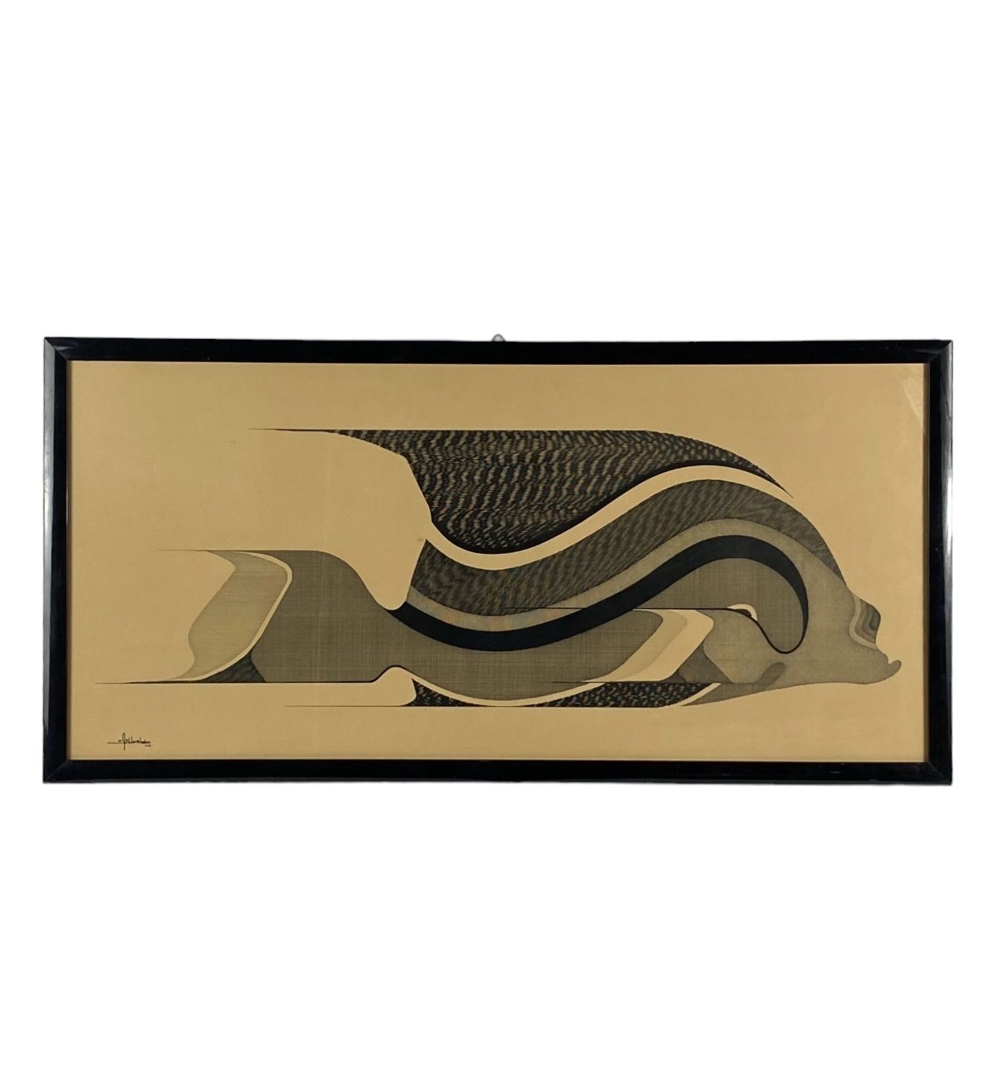 Abbahao, Untitled Great Stylized Fish, China On Paper, Italy 1976 photo 750.0