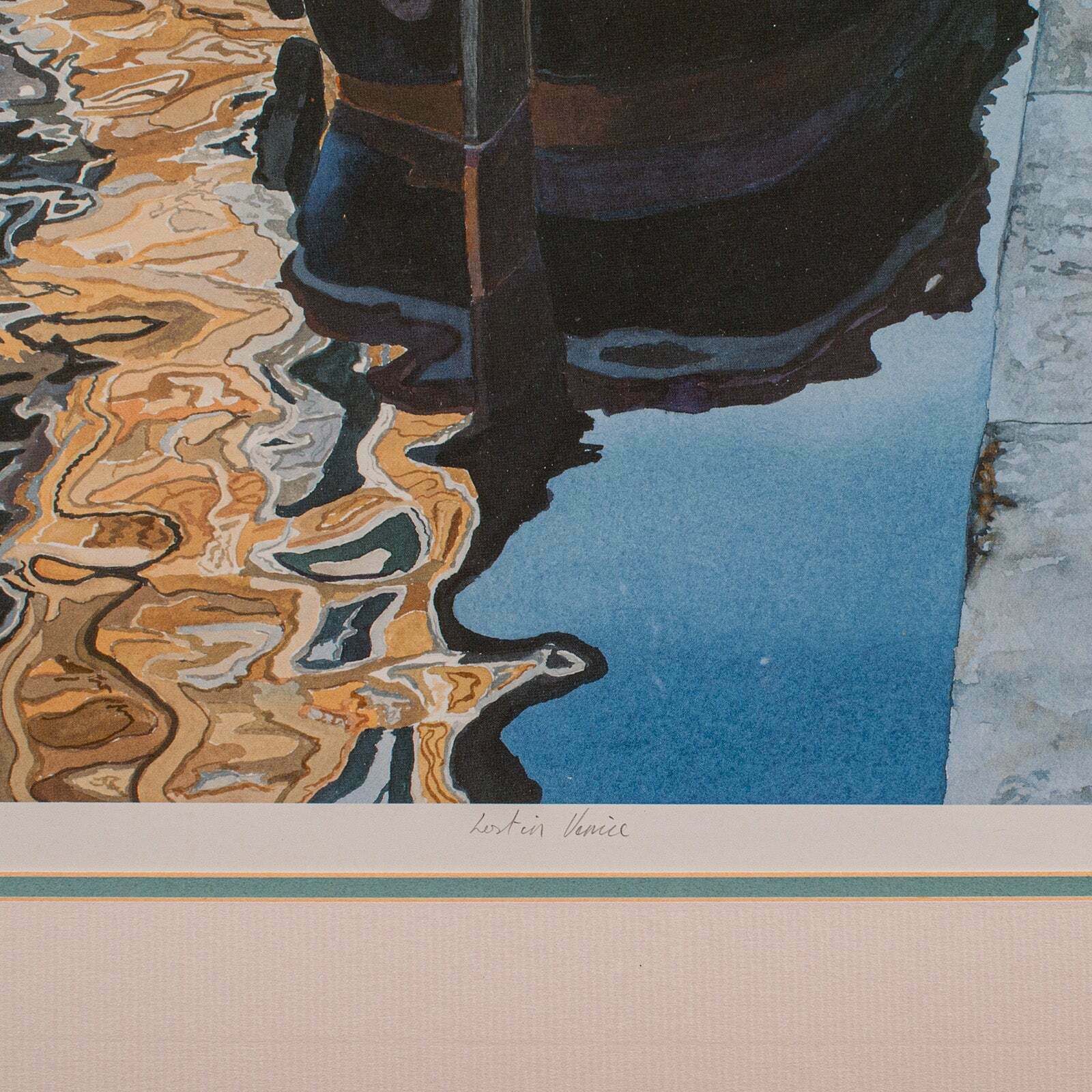 Contemporary Venetian Canal Print, English, Framed, Limited Edition, Hand Signed photo vintage