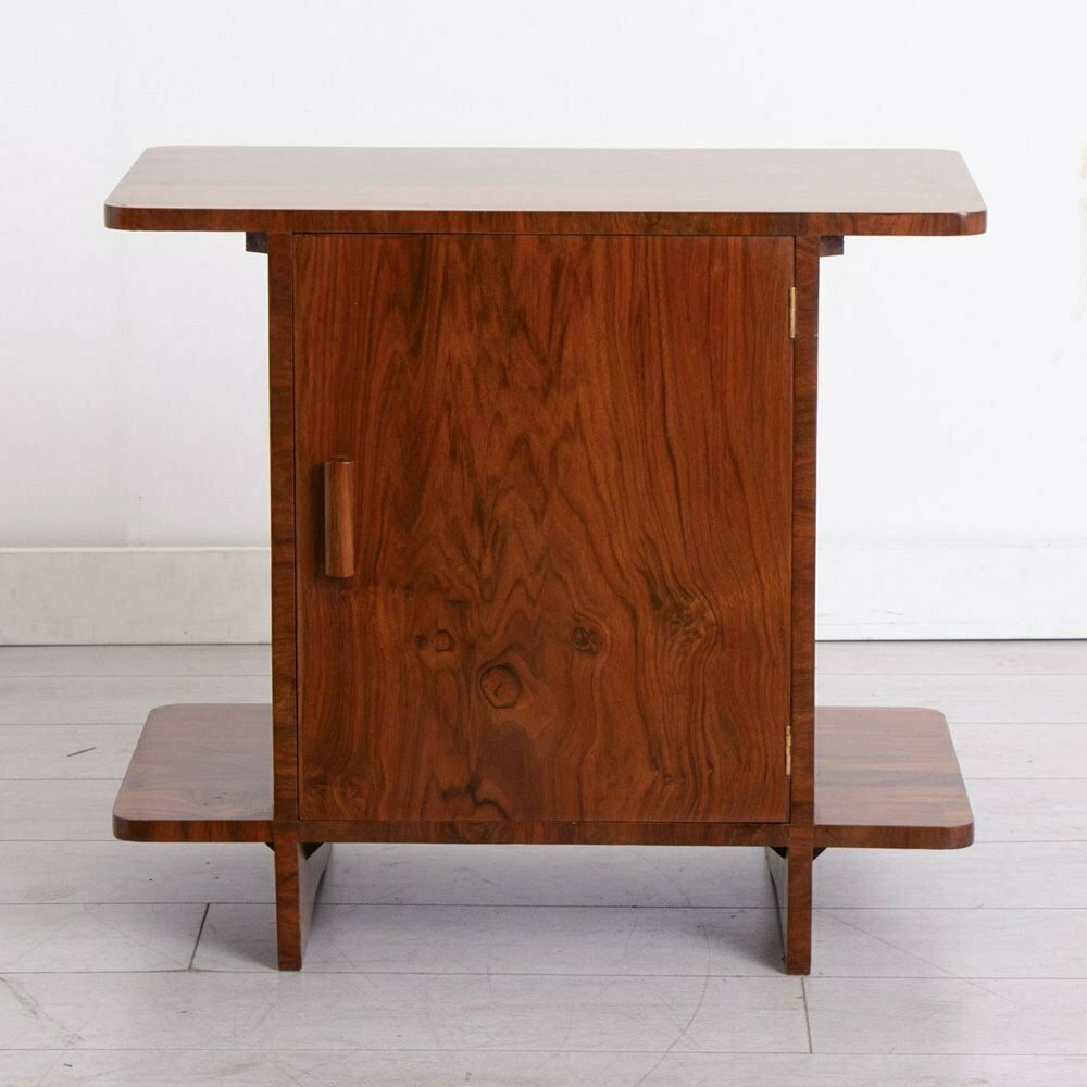 Art Deco Figured Walnut Bookcase Table, British C.1930 photo furniture