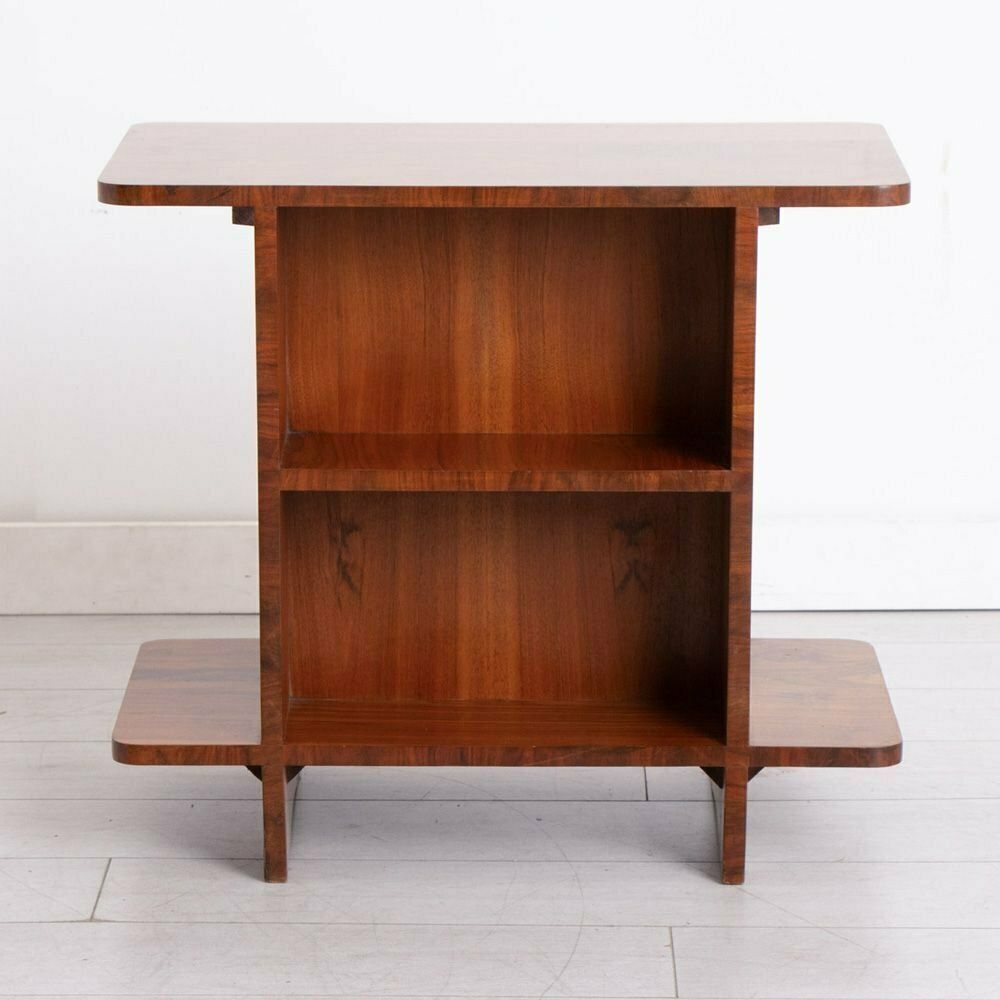 Art Deco Figured Walnut Bookcase Table, British C.1930 photo for sale