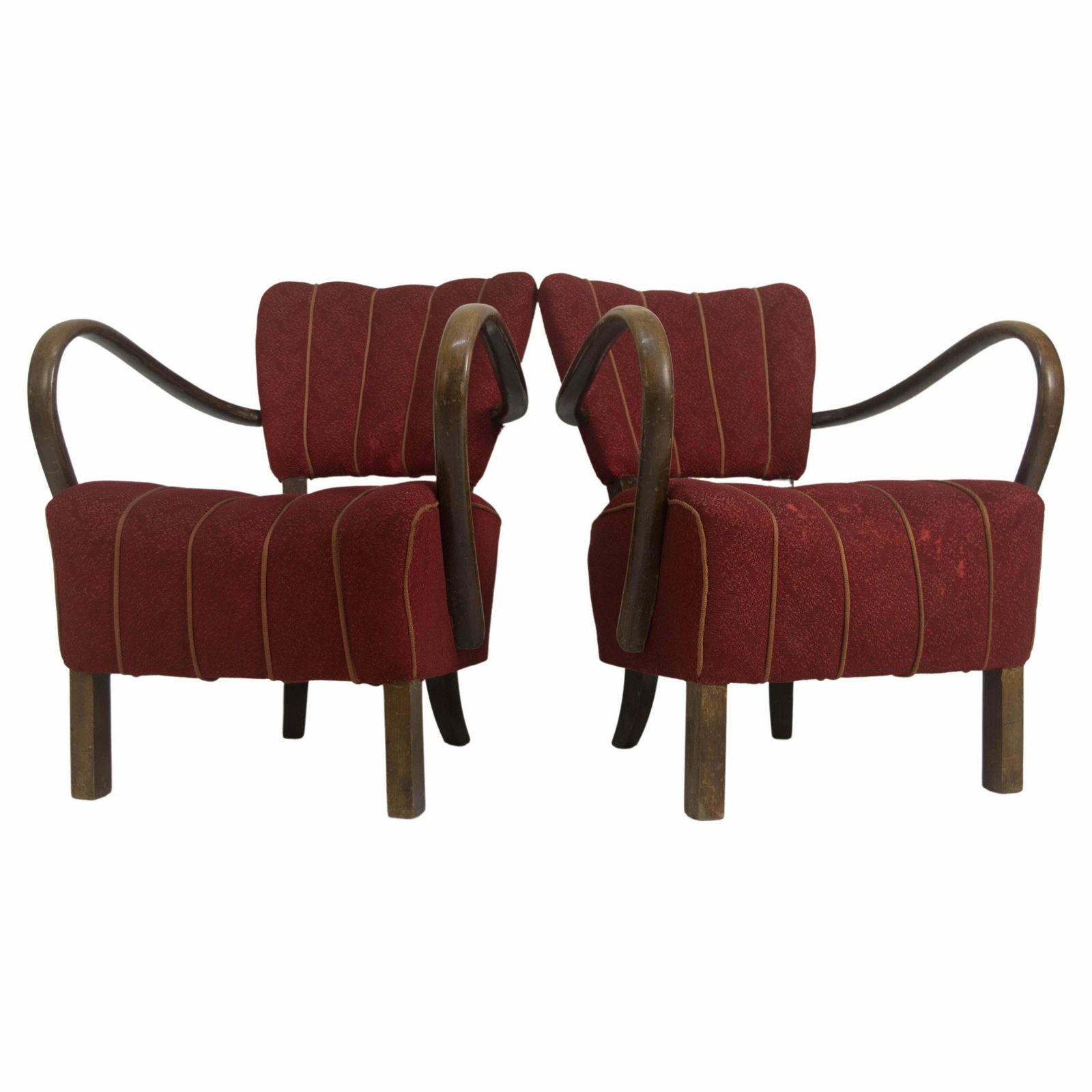 Art Deco Armchairs H 237 By Halabala, Set Of 2