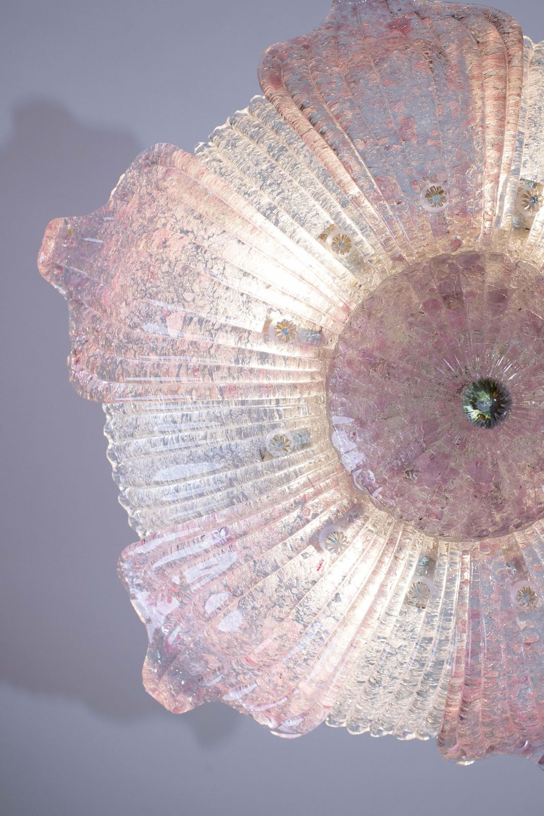Fascinating Vintage Murano Glass Ceiling Lamp Pink photo buy
