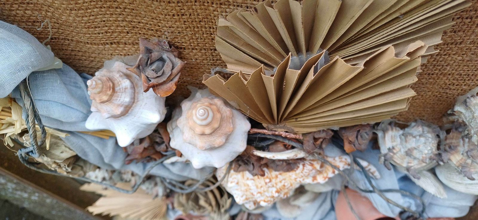 photo furniture Stunning Piece Of 3d Craft/ Collage   Real Shells, Coral, Material, Plants All Displayed On A Hessian Backing In A Upcycled Vintage Frame
