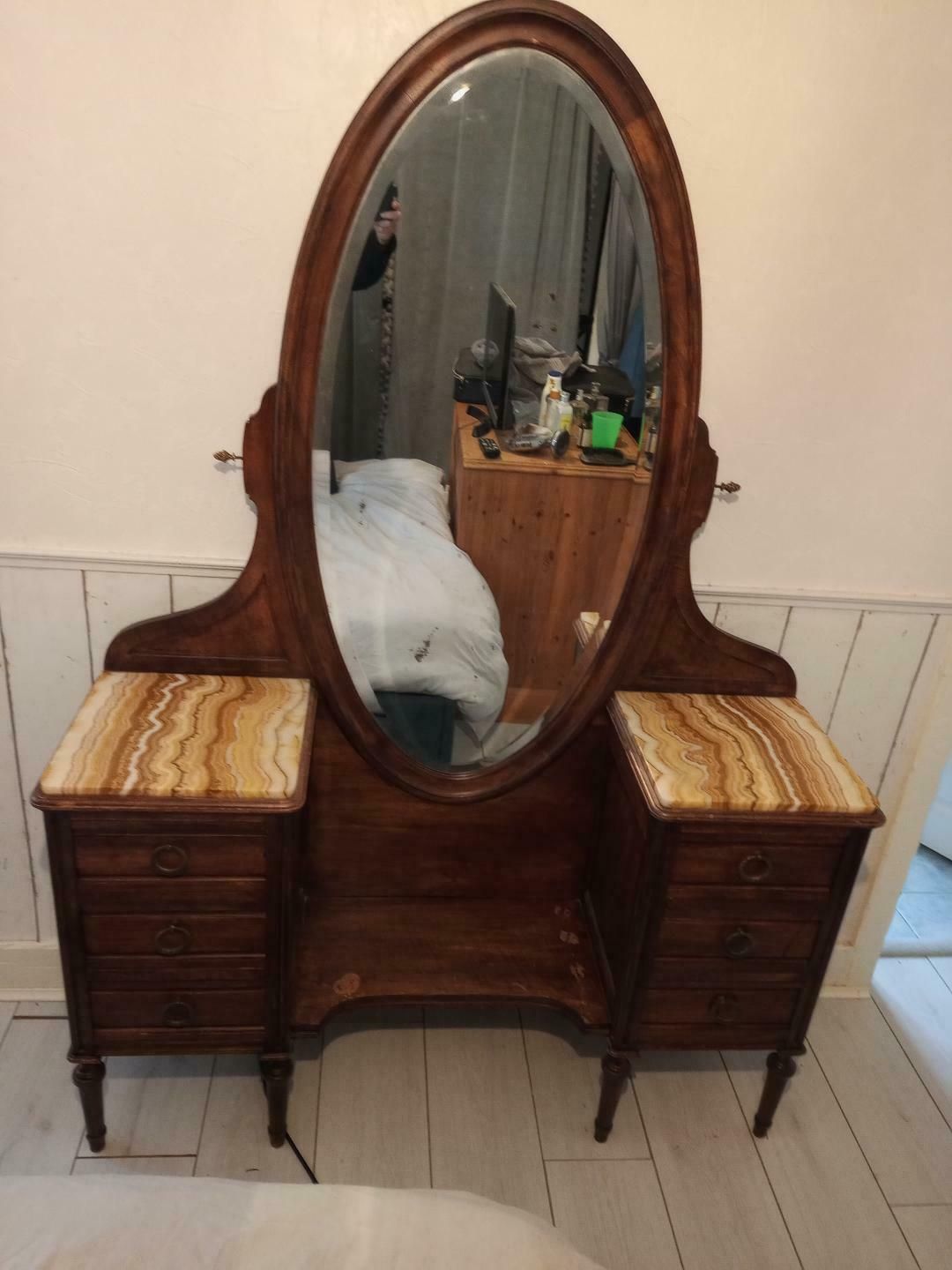 Victorian French Walnut Dressing Table