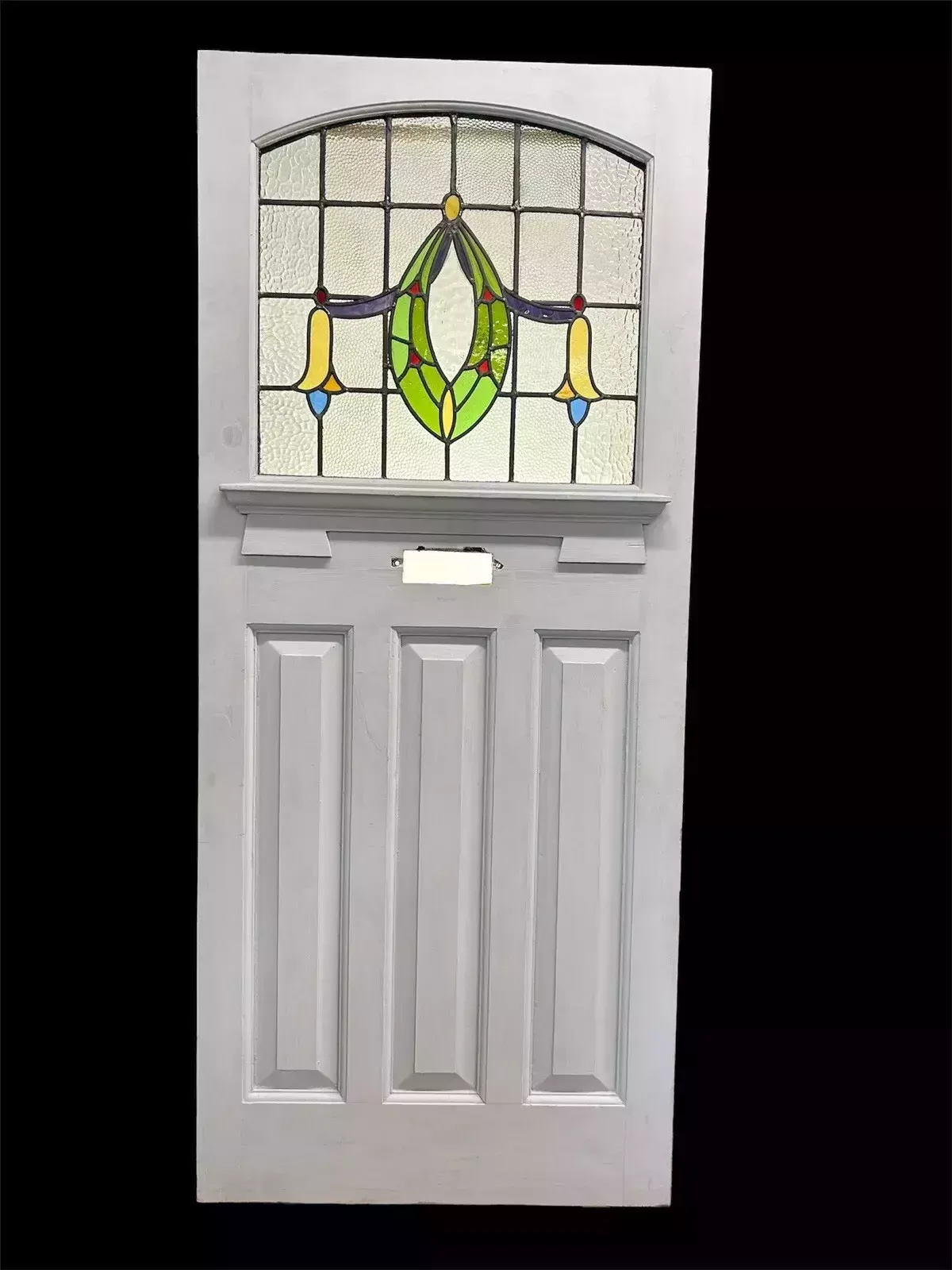 Art Deco Stained Glass Front Door Period Old Reclaimed Antique 20 30 Wood Leaded
