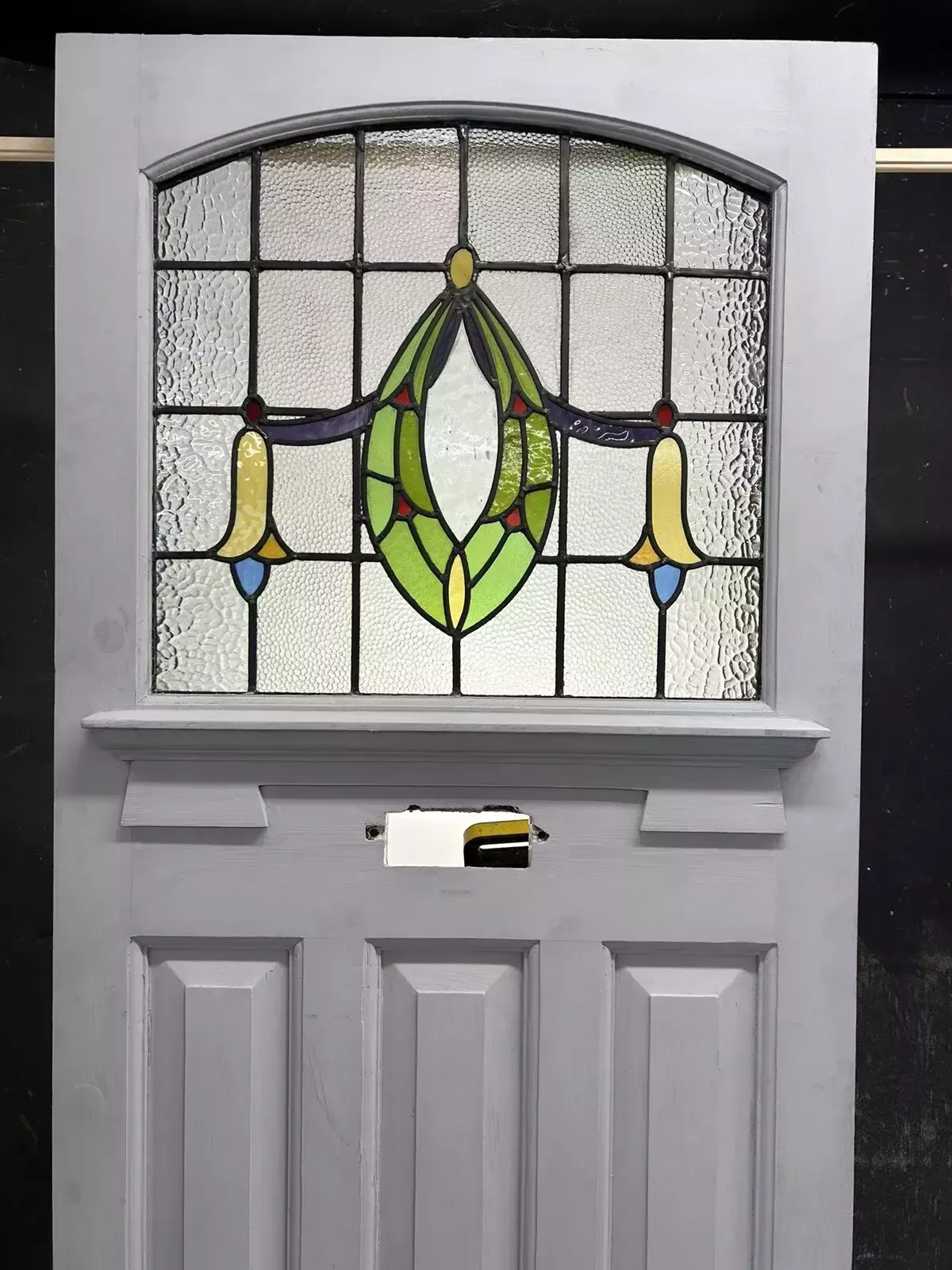 Art Deco Stained Glass Front Door Period Old Reclaimed Antique 20 30 Wood Leaded photo Home Fixtures