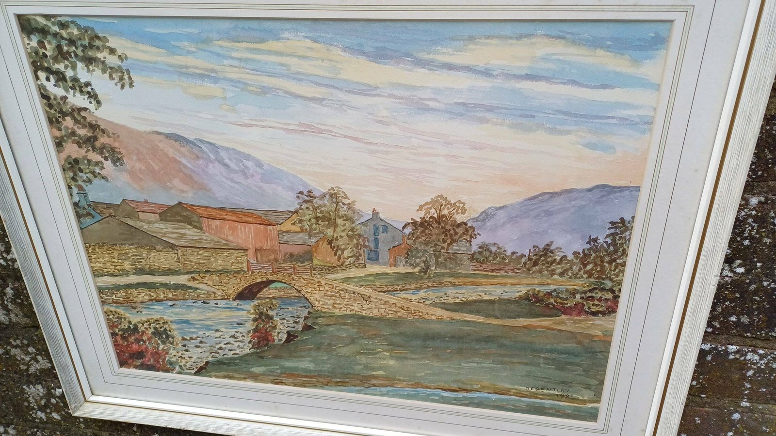 Huge Original 1981 Watercolour Landscape Of Wastdale Head Lake District. David C Bentley. photo furniture