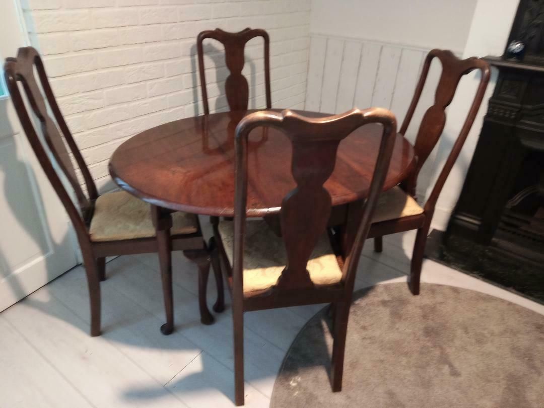Georgian Oval Mahogany Dropleaf Dining Table & Chairs photo 145.0
