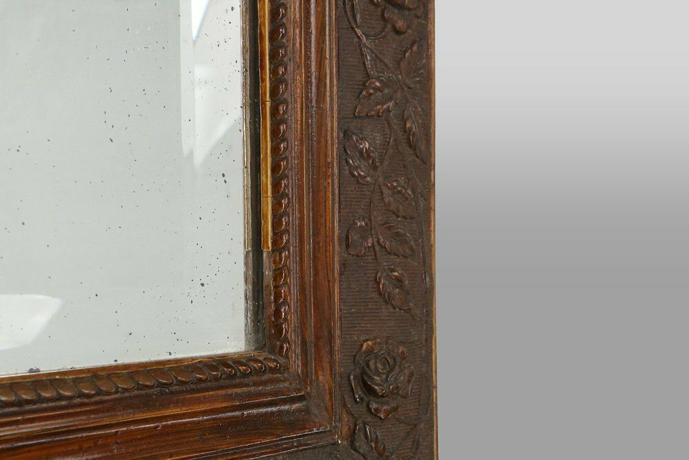 Louis Philippe Mirror In Plaster And Wood With Handcrafted Decorations, France, 1890s photo vinterior