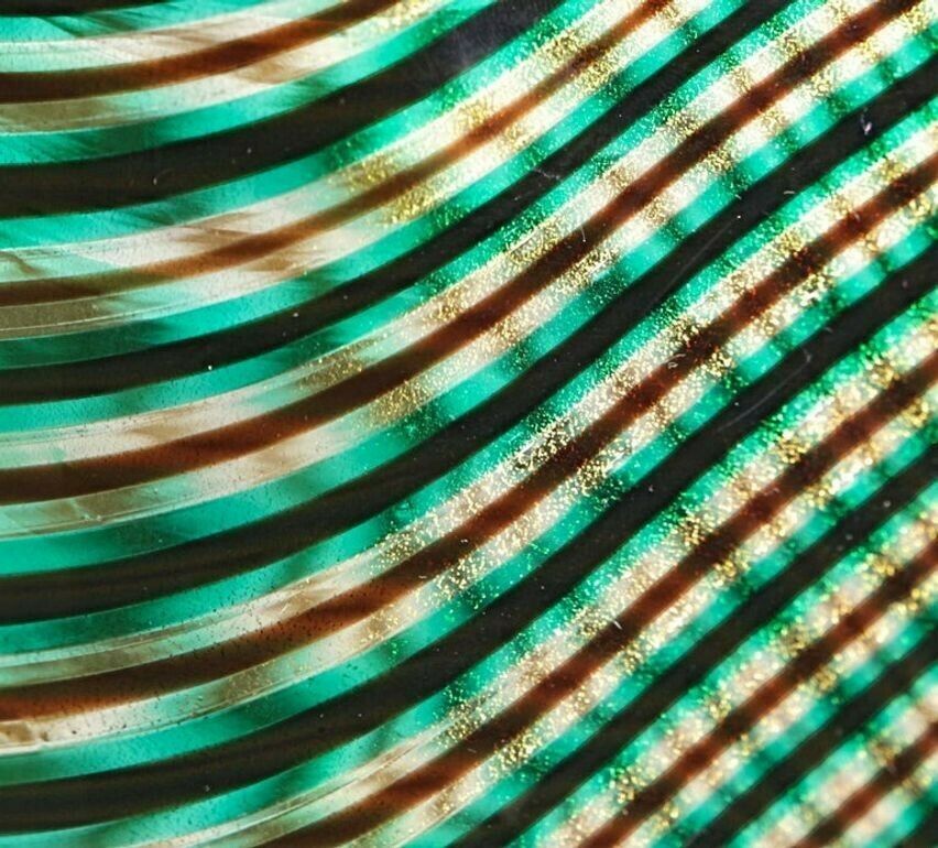 Murano Glass Mezza Filgrana, Green Amethyst Clear With Gold Leaf, Cenedese Attr photo furniture