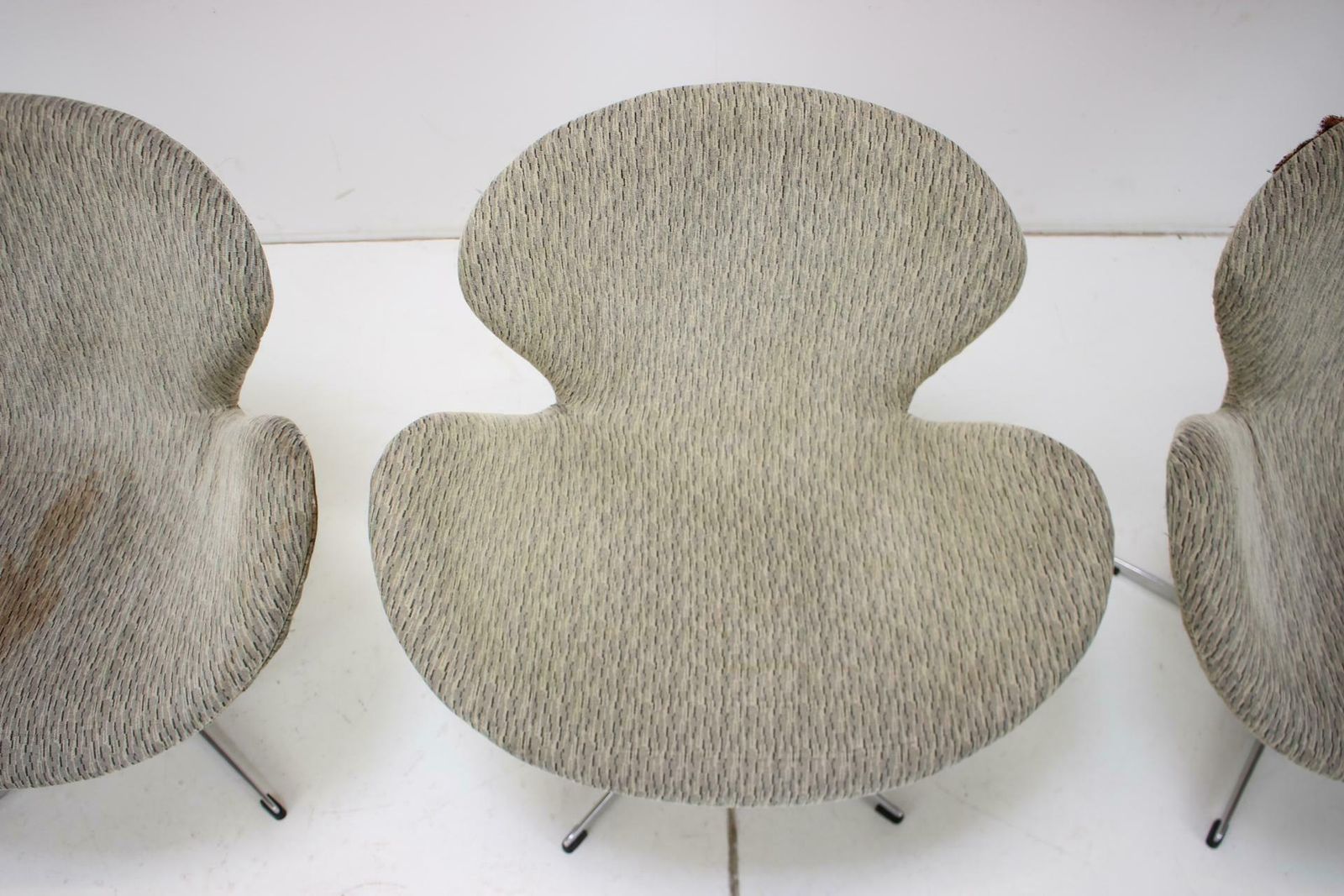 Three Swivel Lounge Armchairs In The Style Of Arne Jacobsen, 1990s photo buy