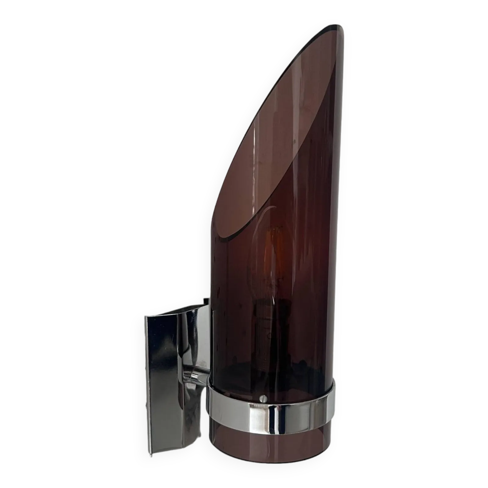 Wall Lamp In Chrome And Smoked Altuglas, France 1970