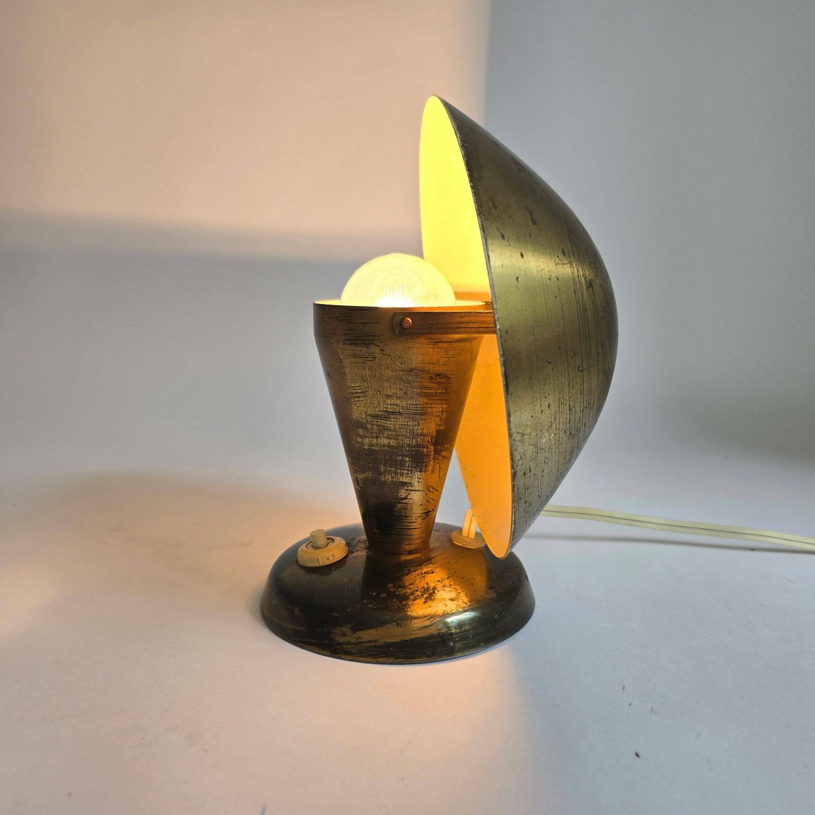 Vintage Mushroom Art Deco Table Lamp By Josef Hurka For Napako Czechoslovakian Table Bauhaus Lamp photo vintage