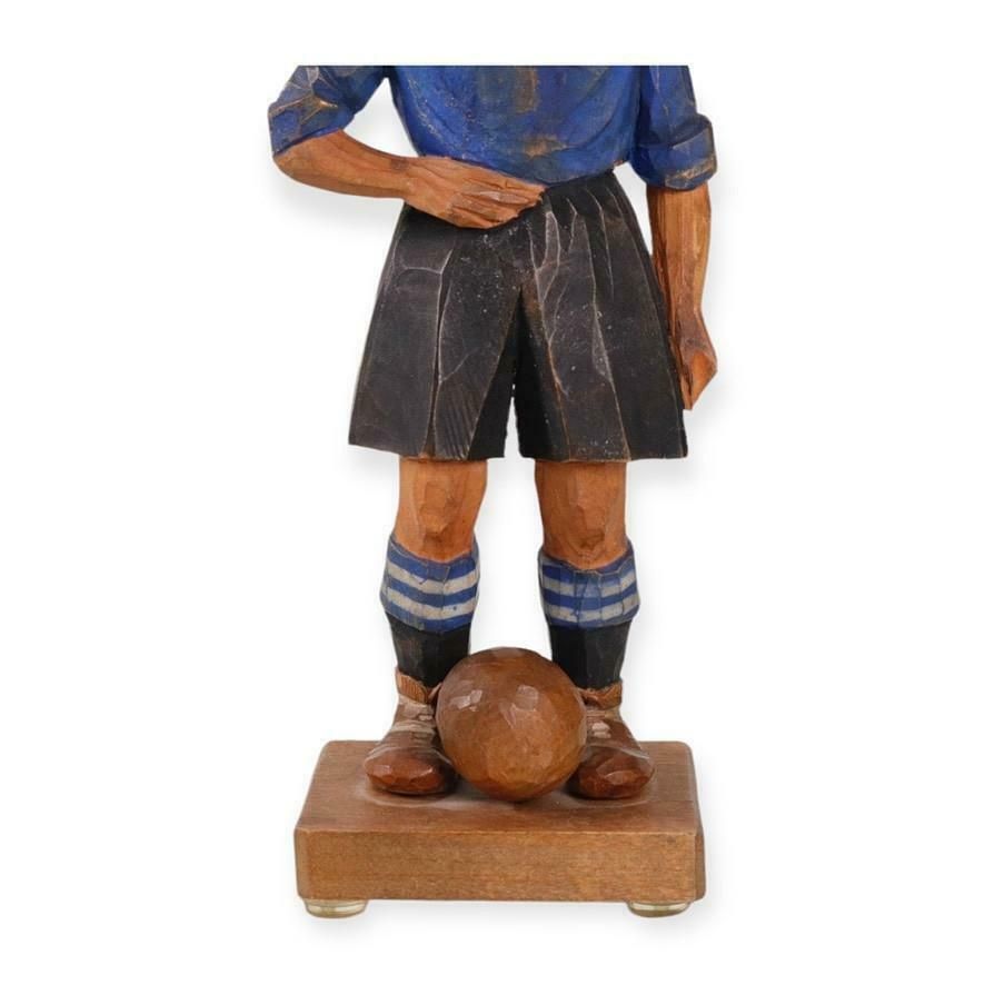 Antique Decorative Wooden Figurine Footballer Carl Olof Trygg Carving Sculpture photo 1170.0