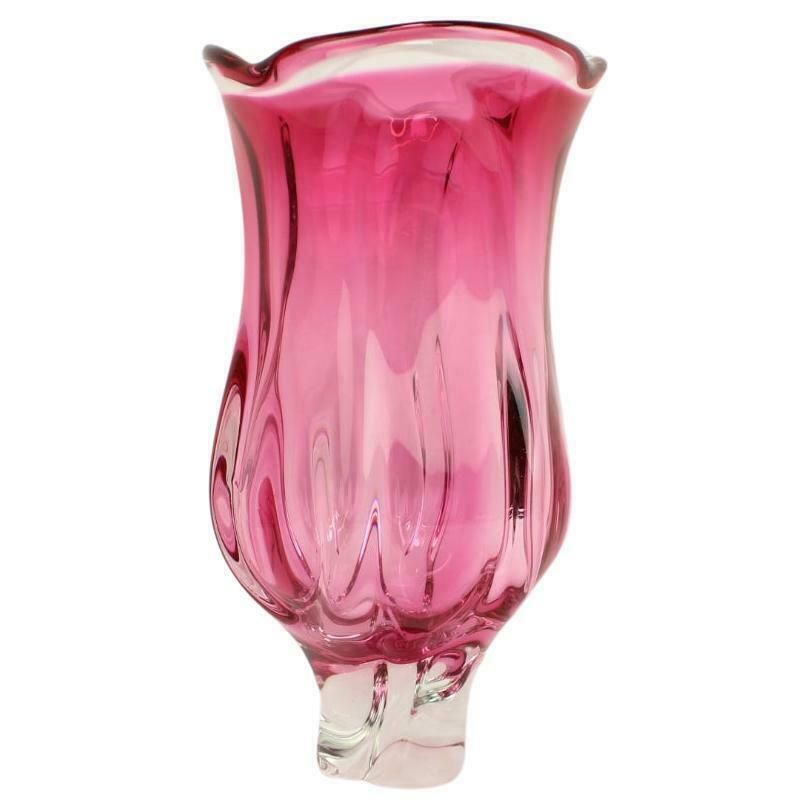 Art Glass Vase By Josef Hospodka For Chribska Glassworks, 1960's