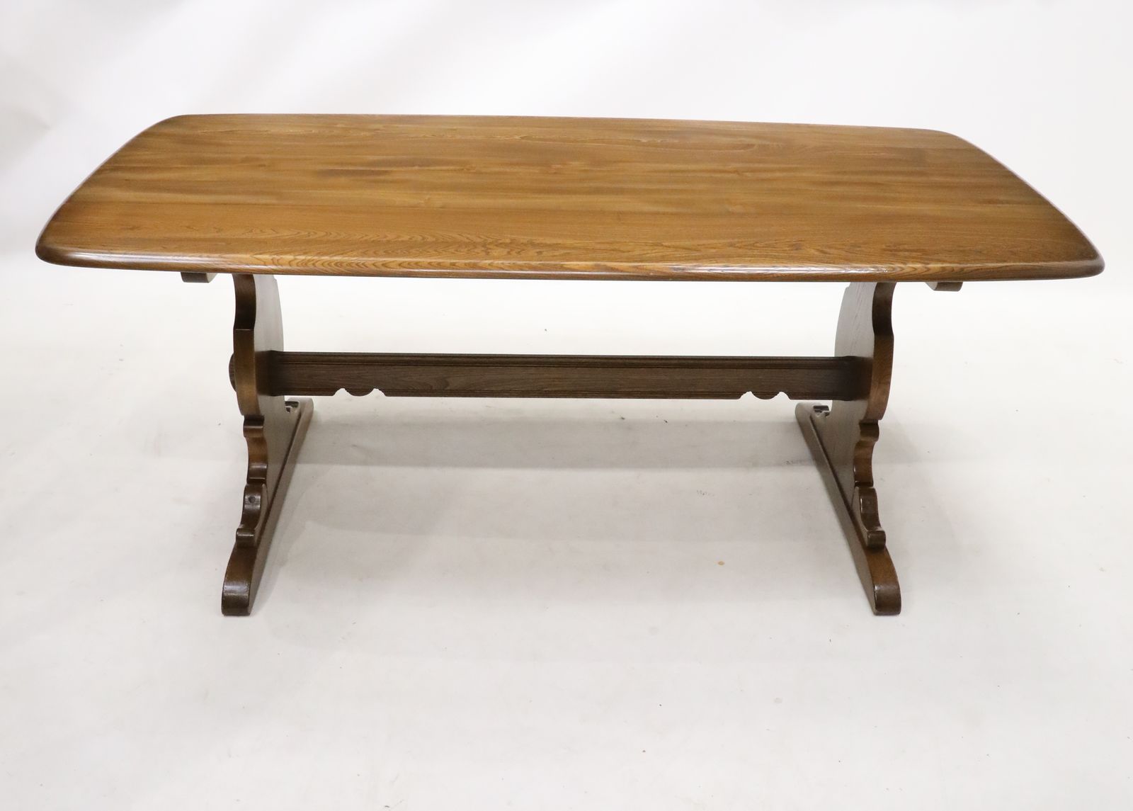 Ercol Elm Dining Table Plank Top Retro Golden Dawn Finish Free Uk Delivery* photo vinterior