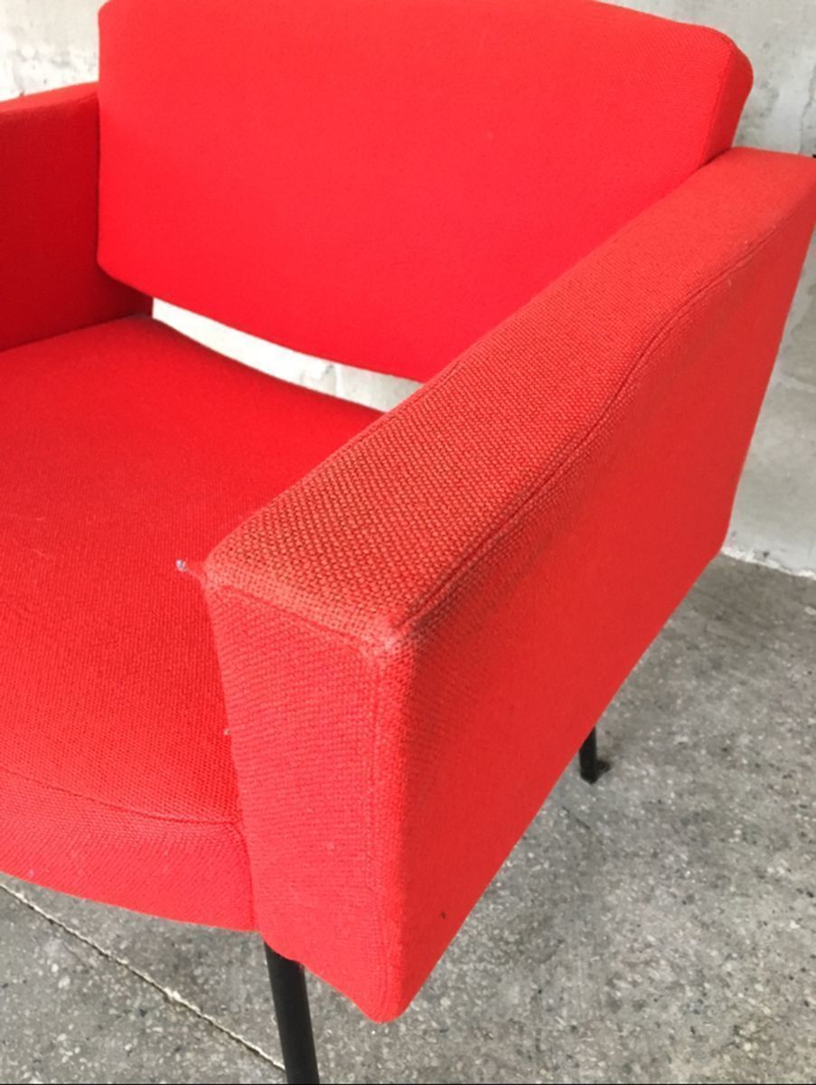 Red Council Armchair By Pierre Guariche For Meurop, 1960s photo Furniture