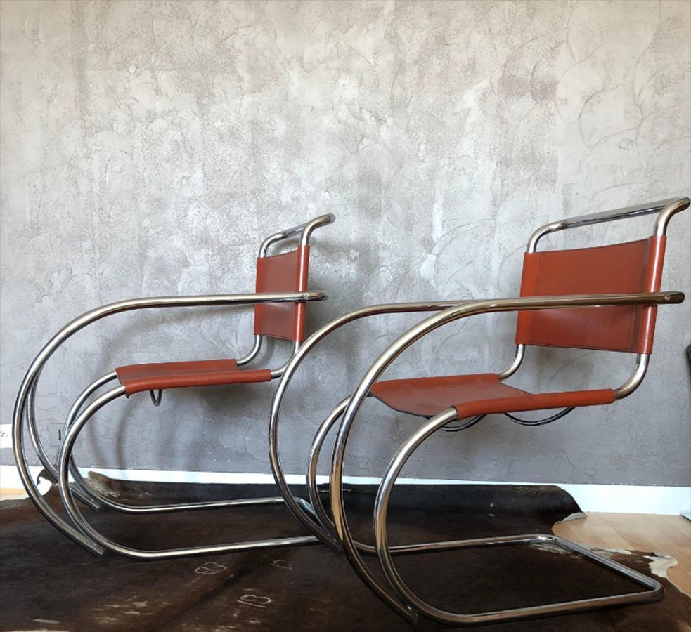 Furniture Model Mr20 Side Chairs By Ludwig Mies Van Der Rohe, 1960s, Set Of 2 photo