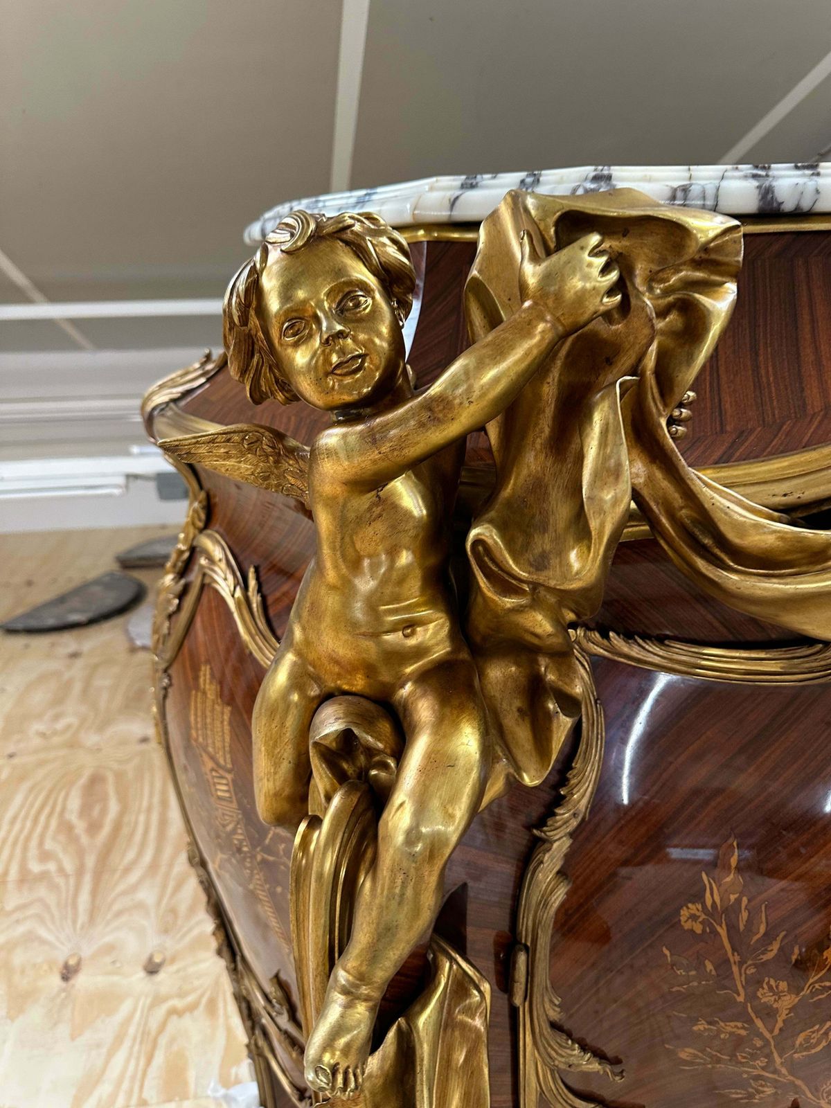 French Louis XV, Linke, Marble Top, Bronze Mounted Cupboard (260kgs) photo 12750.0