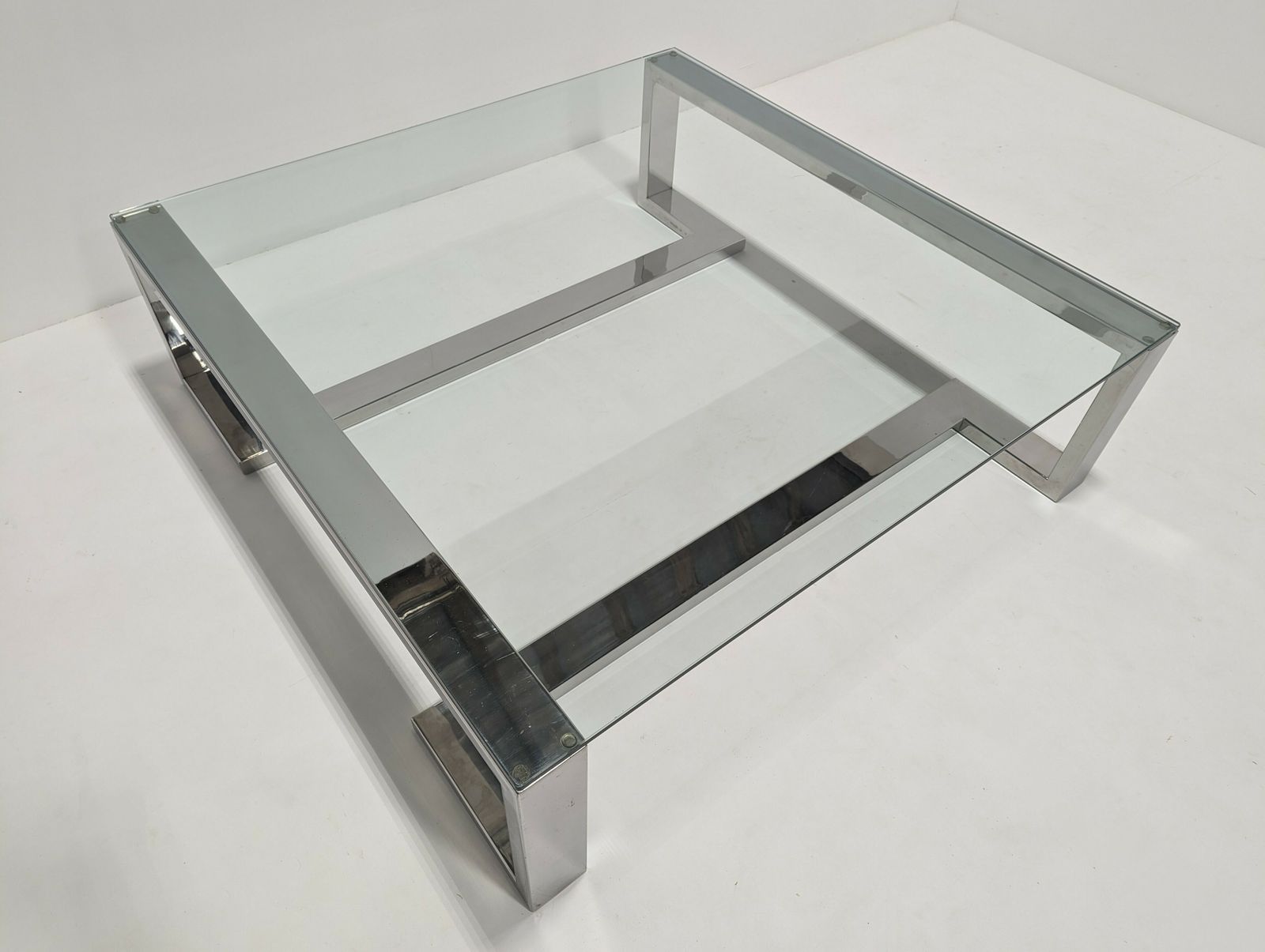 Decorus Arissa Chrome Coffee Cocktail Table photo vintage