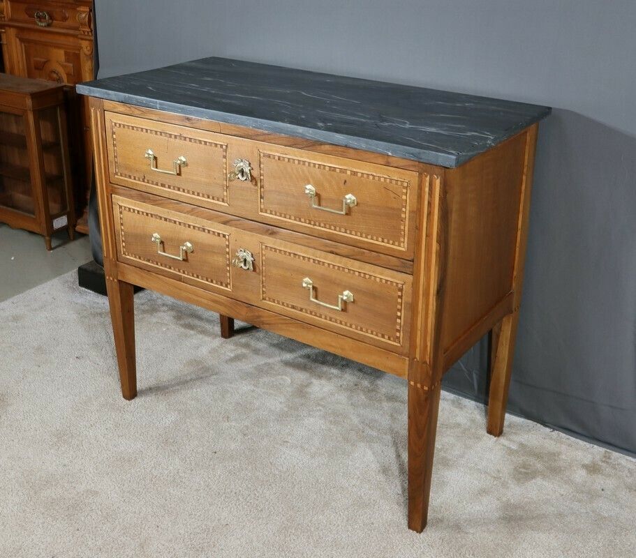Small Regional Walnut Commode, Louis XVI Style – Early 19th Century photo Furniture