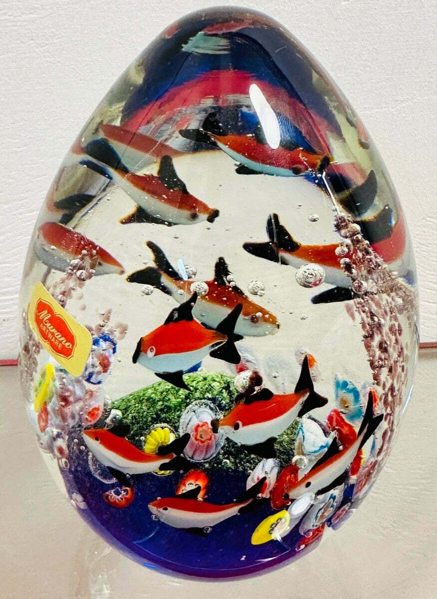 photo furniture Contemporary Chinese Aquarium Murano Style Glass Paperweight