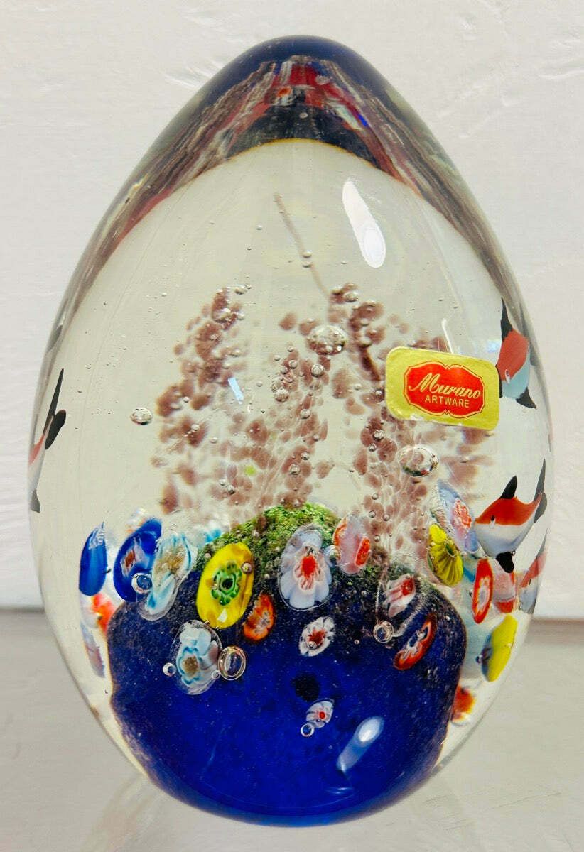 photo buy Contemporary Chinese Aquarium Murano Style Glass Paperweight